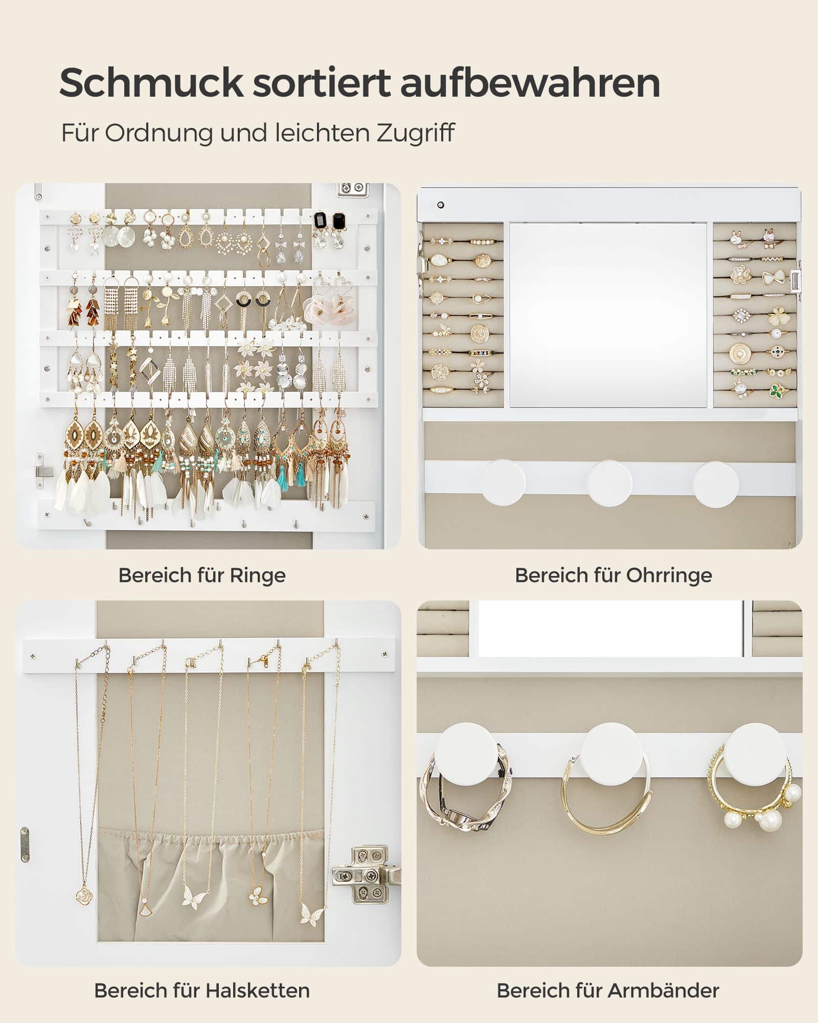 Wandschrank mit Spiegel Oberfläche in Weiß Wandschrank mit Spiegel Oberfläche in Weiß