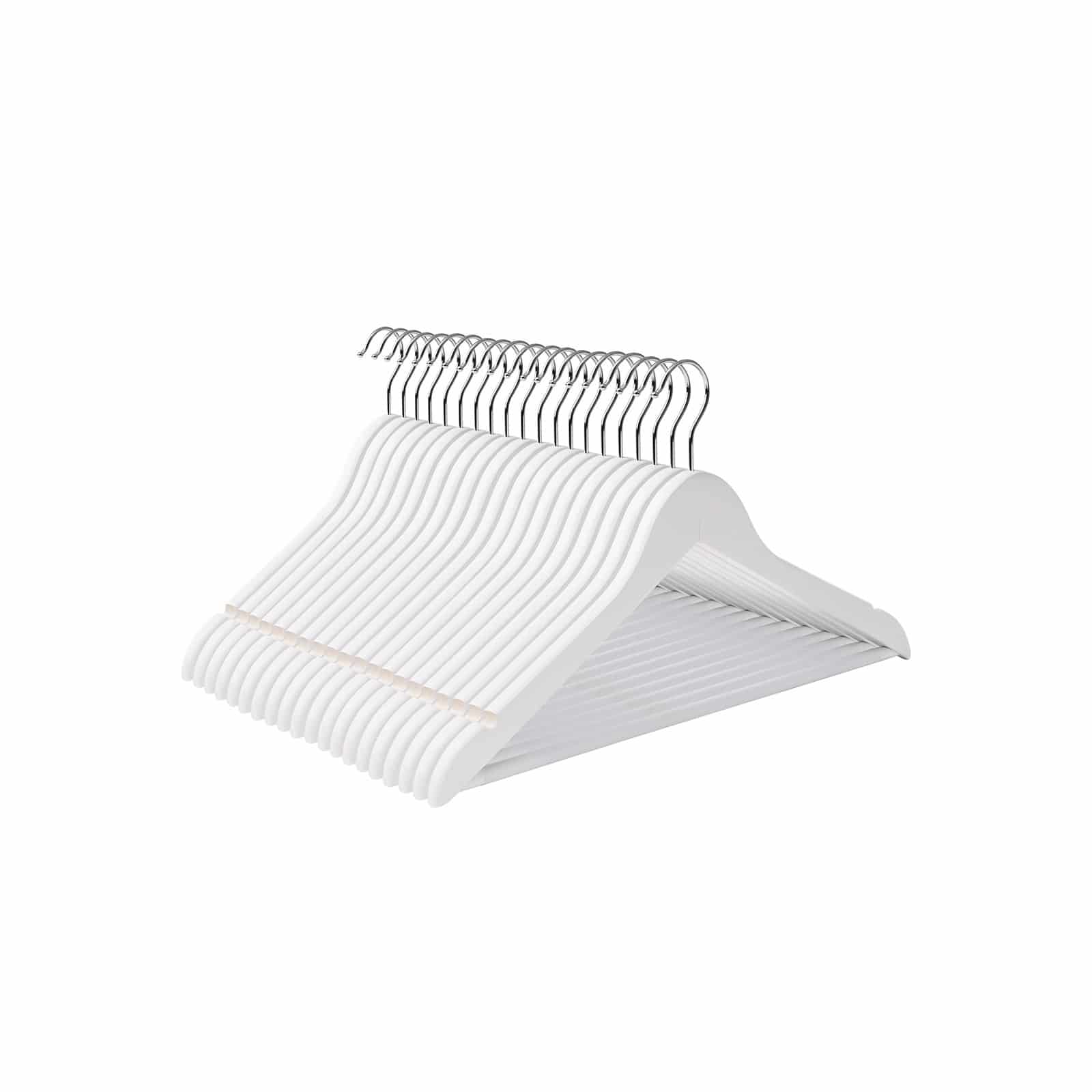 Kleiderbügel Ahornholz 50 Stück Weiß-CRW03W-50 Kleiderbügel Ahornholz 50 Stück Weiß-CRW03W-50