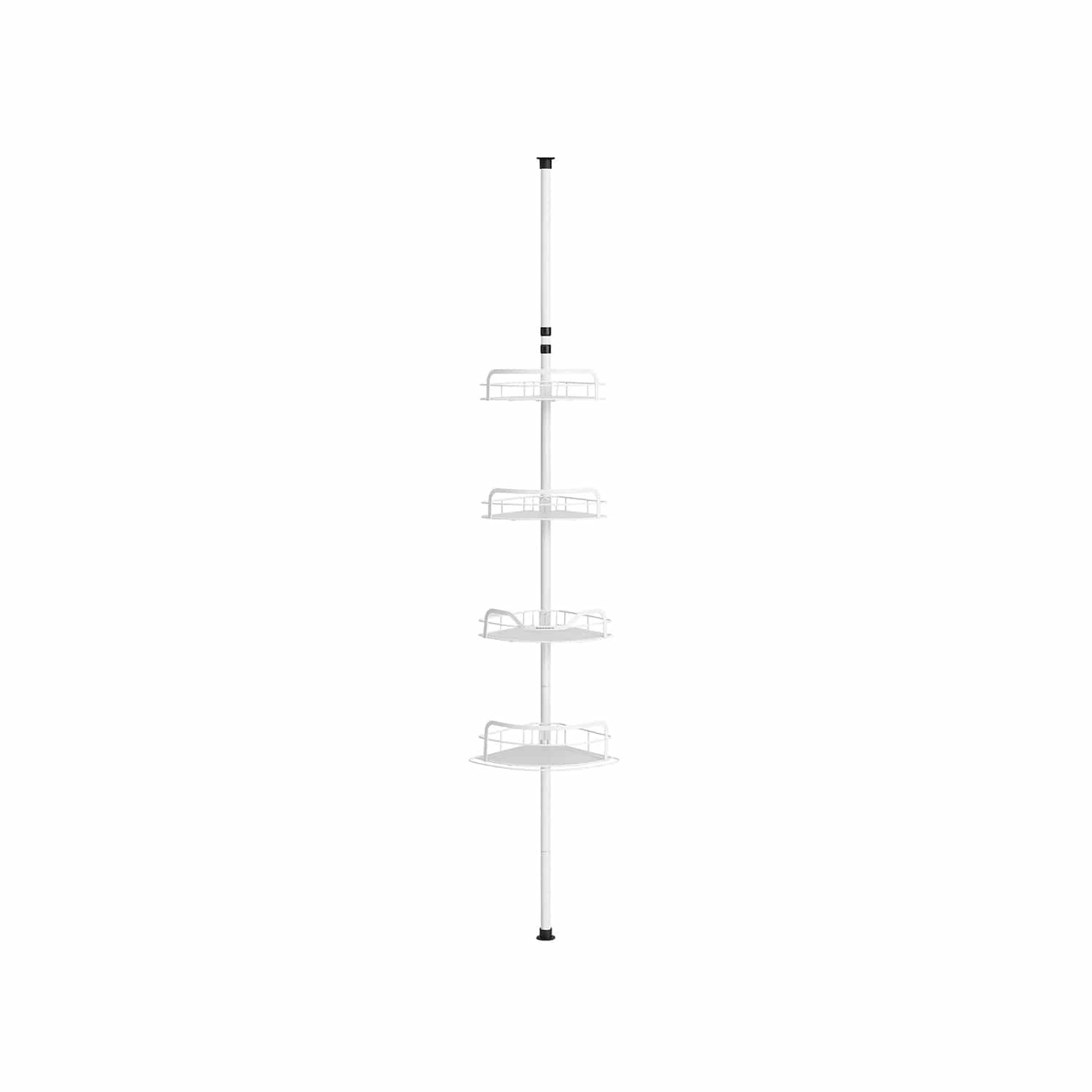 Duschregal Gesamthöhe 80-323 cm mit 4 Ebenen wolkenweiß Duschregal Gesamthöhe 80-323 cm mit 4 Ebenen wolkenweiß