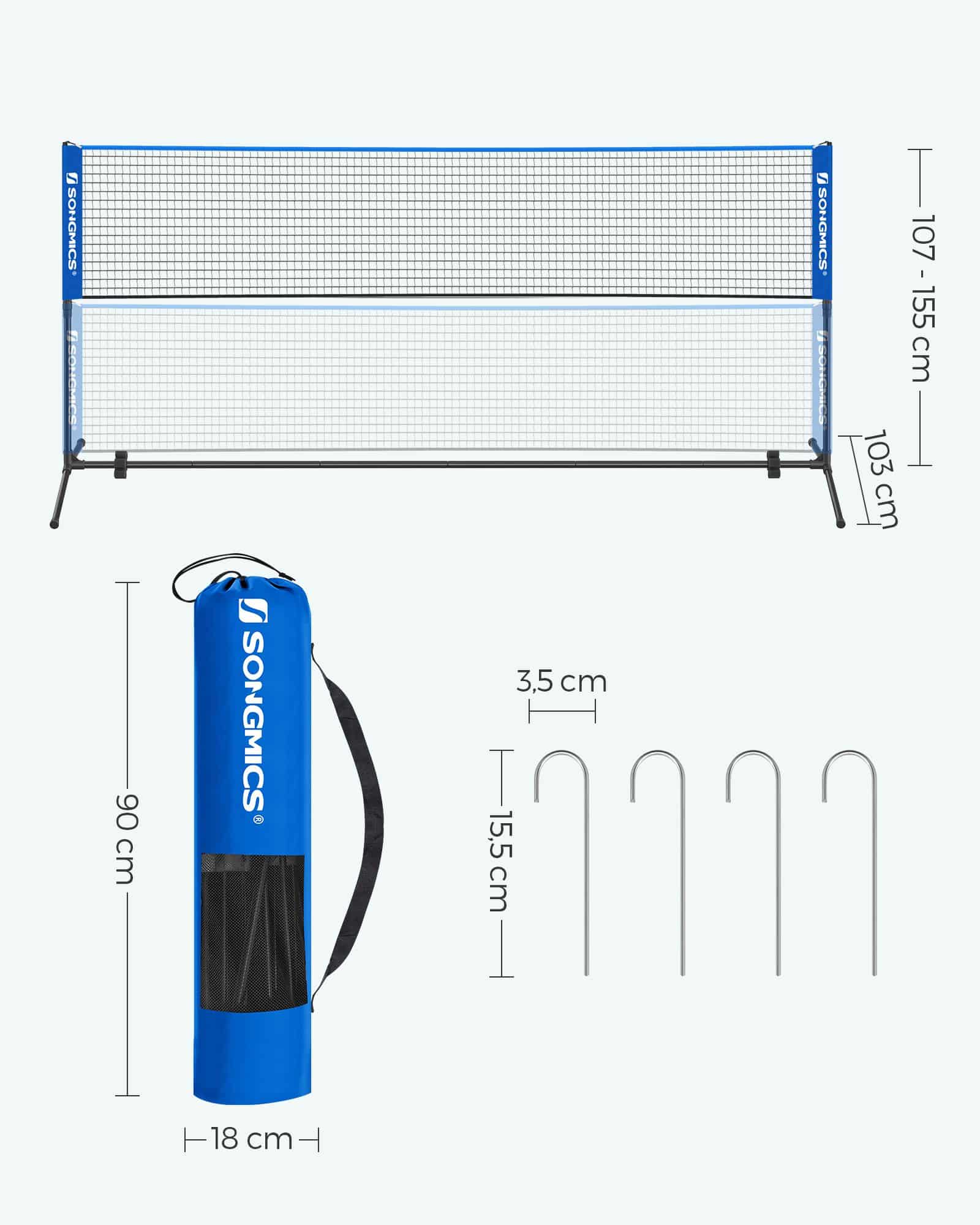 Badmintonnetz 3 m Blau-SYQ400 Badmintonnetz 3 m Blau-SYQ400