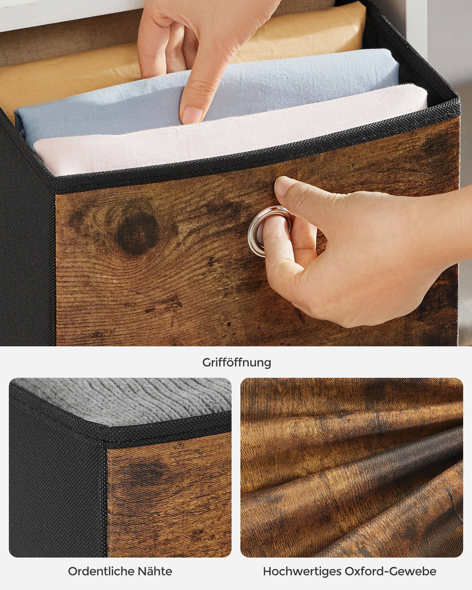 Aufbewahrungsbox 6er Set faltbar 26 x 26 x 28 cm-RFB126B01