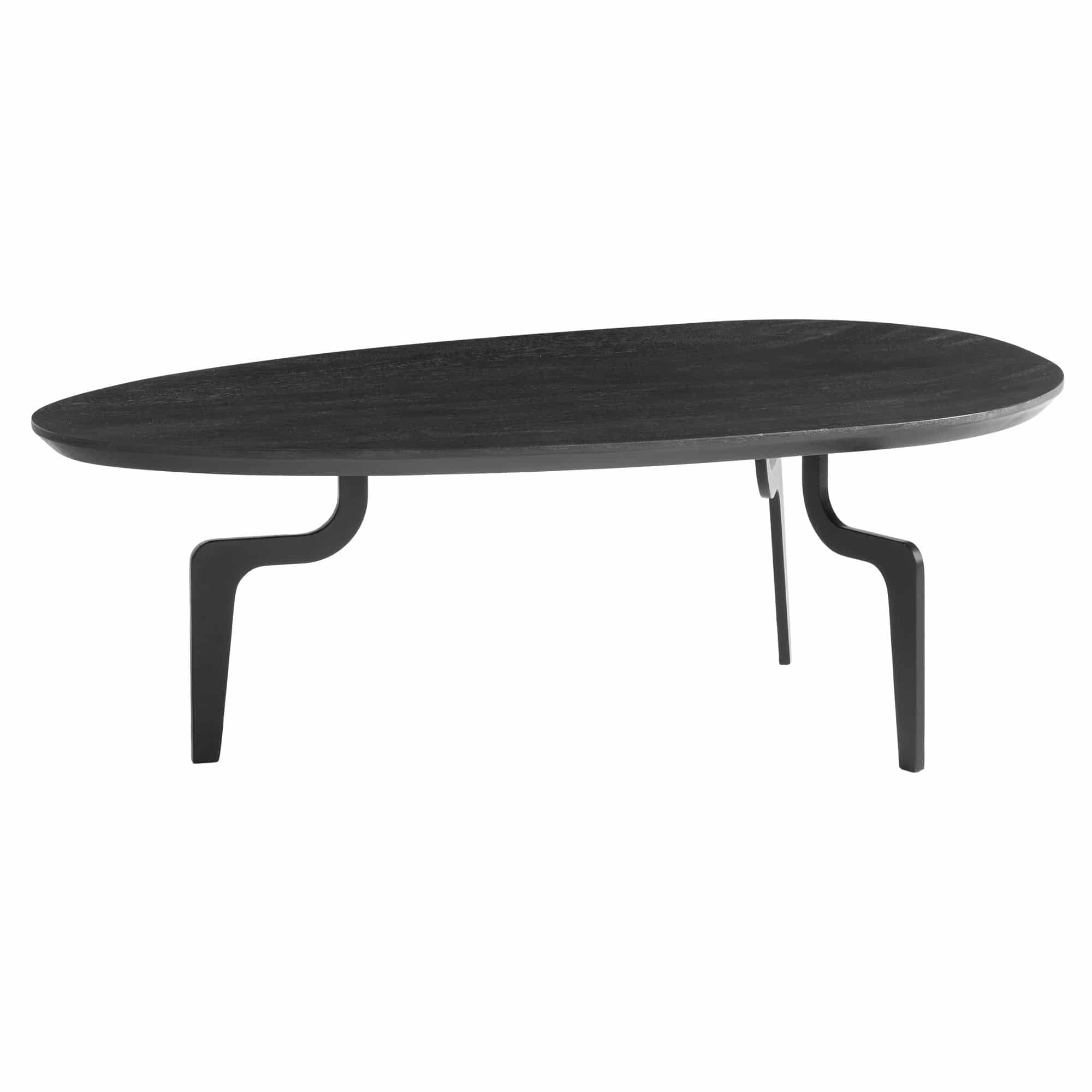 Couchtisch 86x50x30 cm Mango Massivholz Schwarz Sofatisch Niedrig Couchtisch 86x50x30 cm Mango Massivholz Schwarz Sofatisch Niedrig
