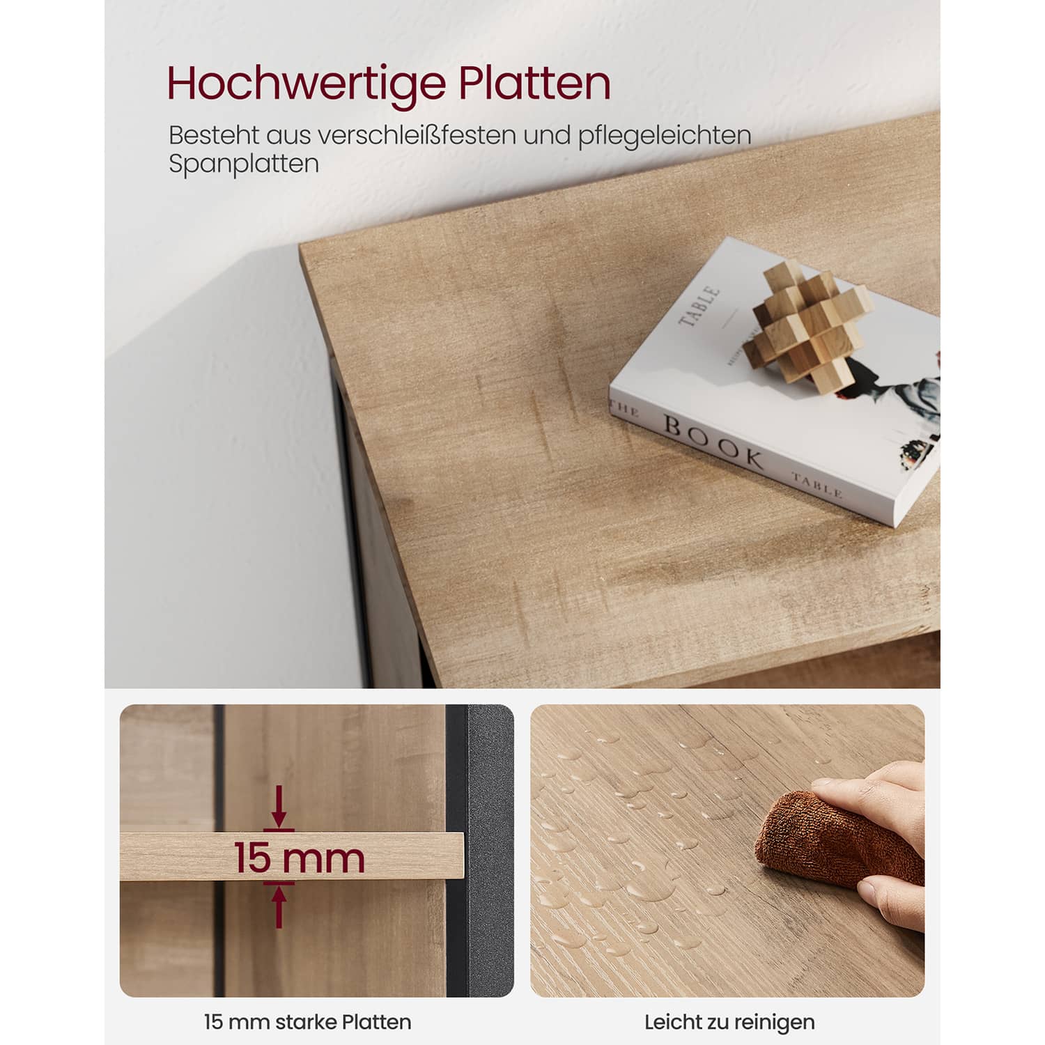 Küchenschrank mit verstellbaren Ablagen eichenbraun-schwarz-LSC066B50 Küchenschrank mit verstellbaren Ablagen eichenbraun-schwarz-LSC066B50