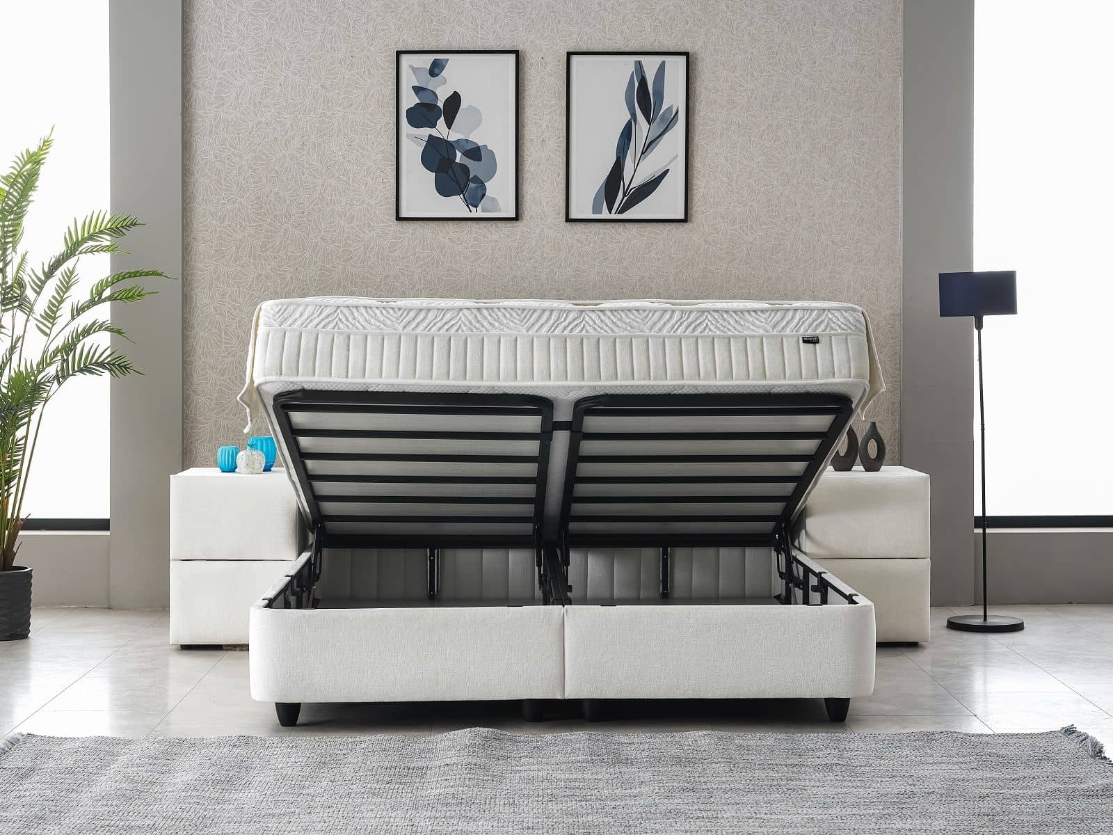Boxspringbett Laura | verschiedene Größen wählbar| Creme – ABC Bedding mit Teddy-Stoff & Stauraum Boxspringbett Laura | verschiedene Größen wählbar| Creme – ABC Bedding mit Teddy-Stoff & Stauraum