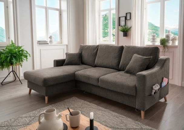 Benformato Ecksofa Valentina mit Bettkasten in verschiedenen Farben erhältlich Mikrofaser