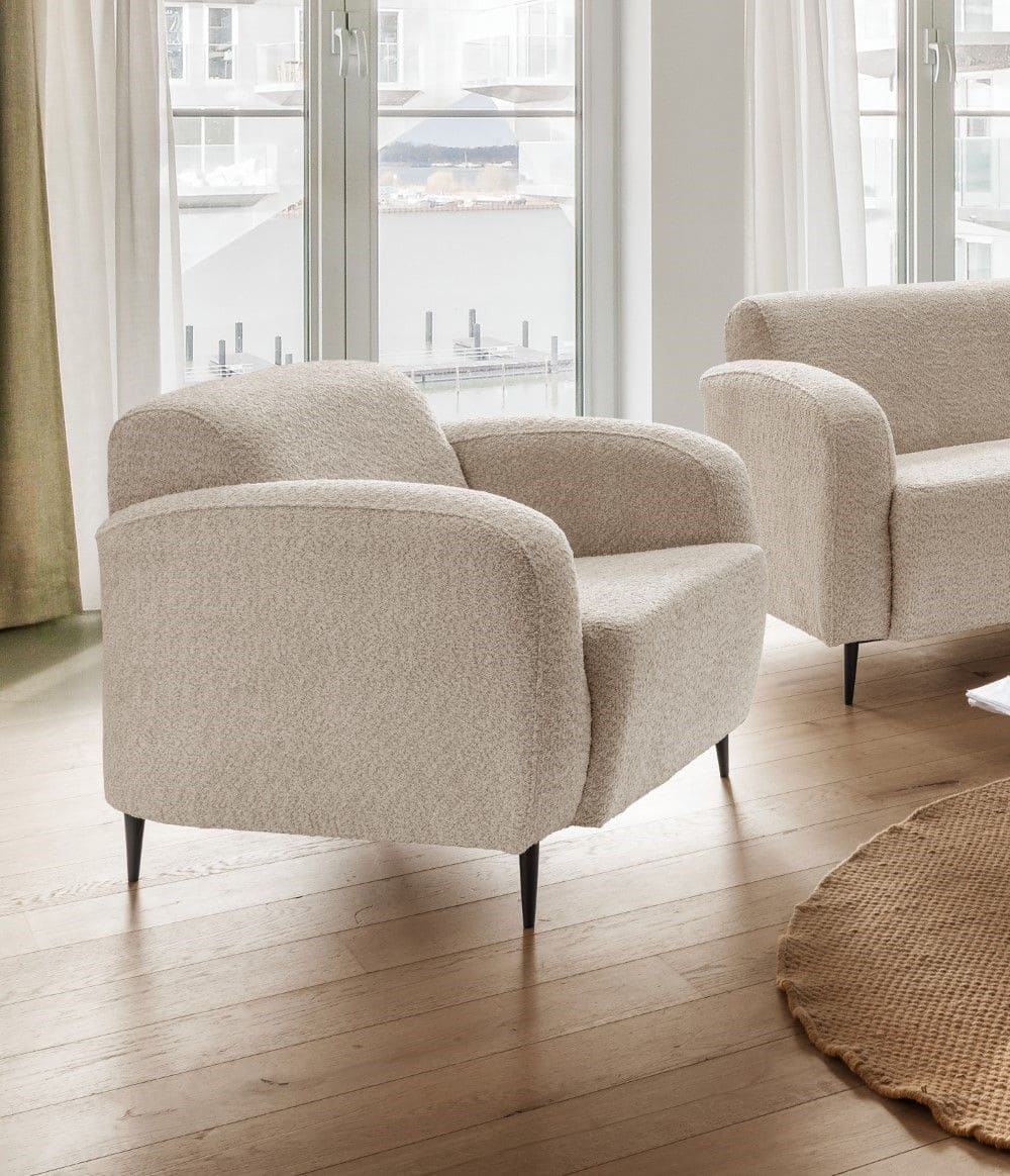 Sofa Set Marone 3er+2er+Sessel von Benformato mit Metallfüßen | verschiedene Farben