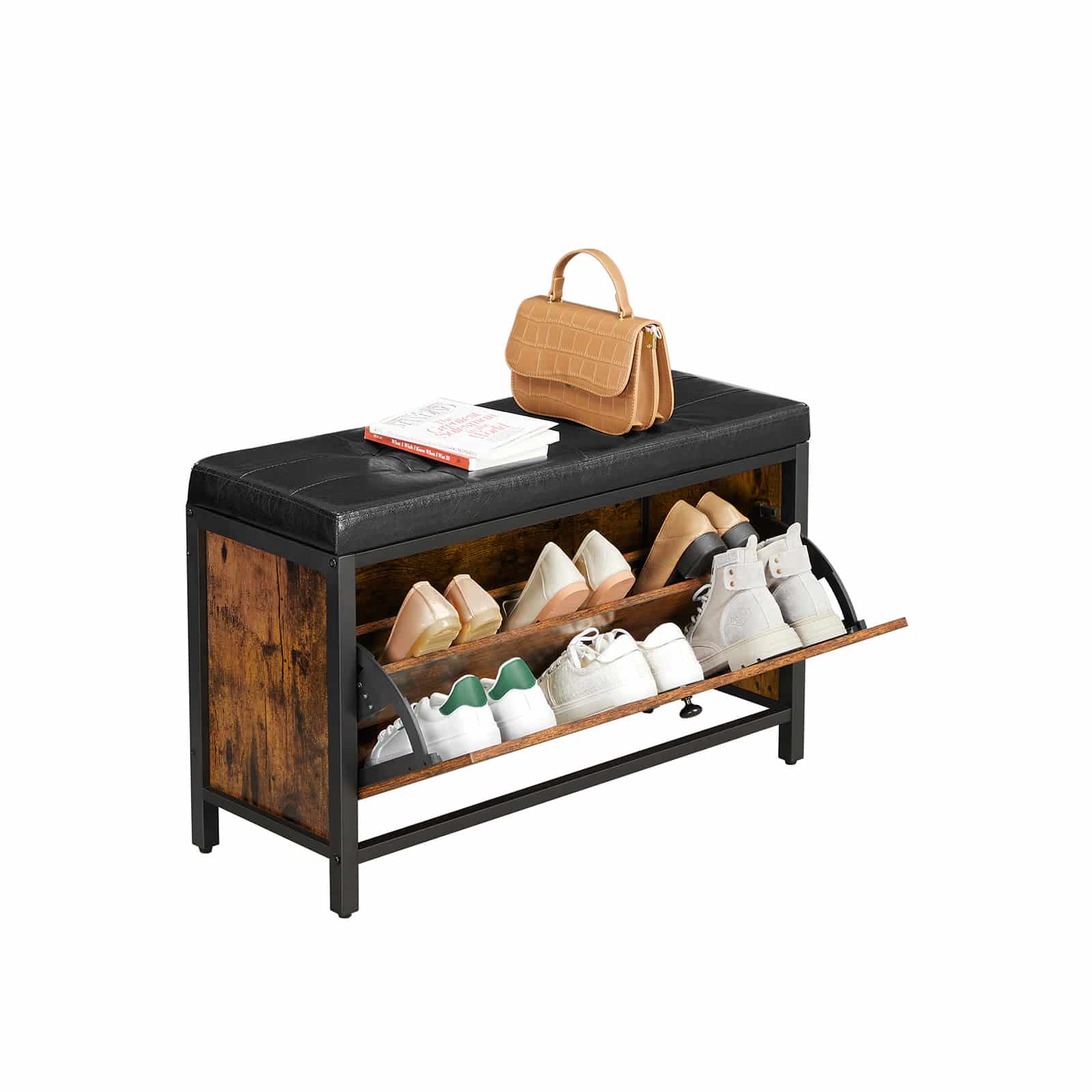 LSB049B01-6 Schuhbank vintagebraun-schwarz