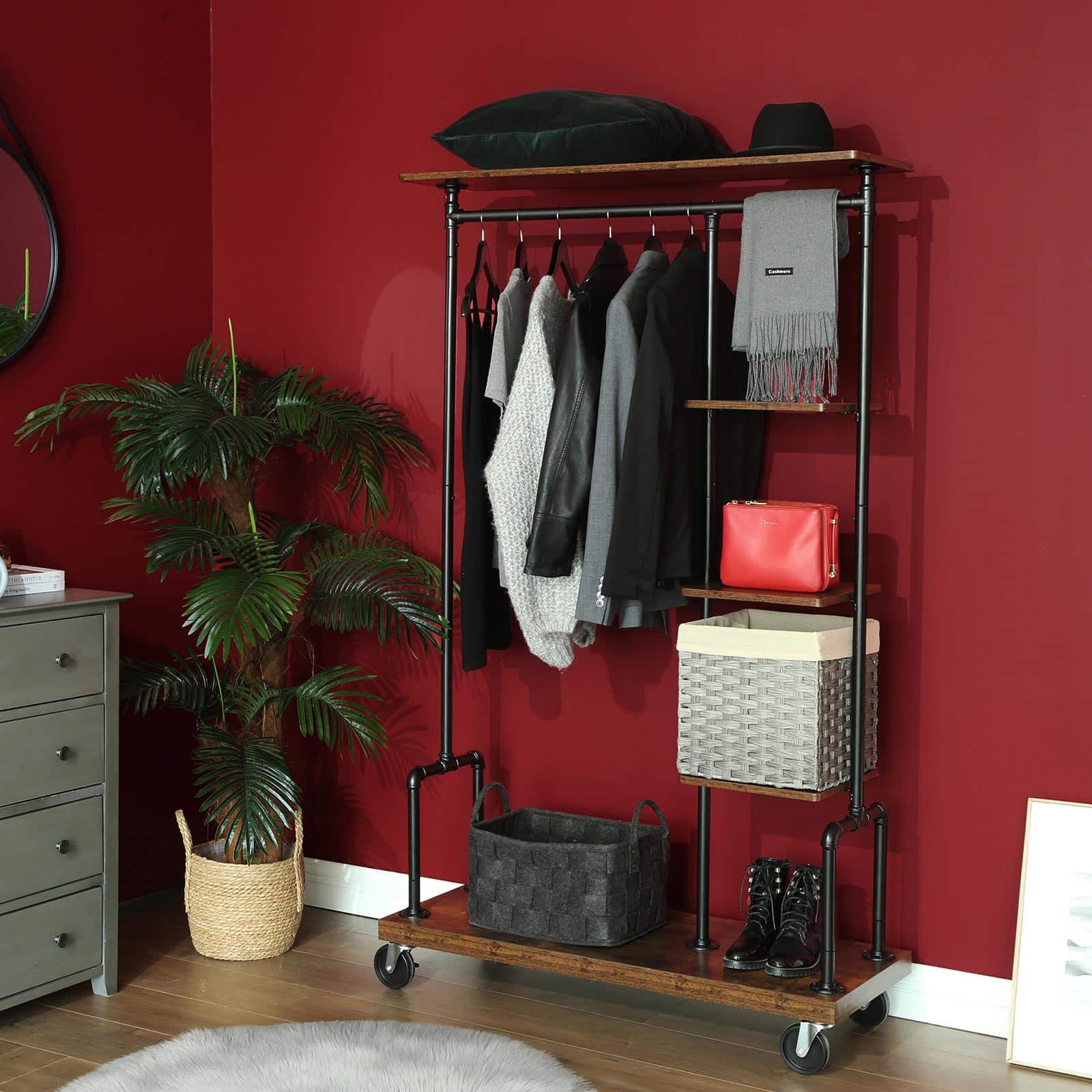 HSR66BXV1-3 Garderobe mit Gitterablagen Industriestil