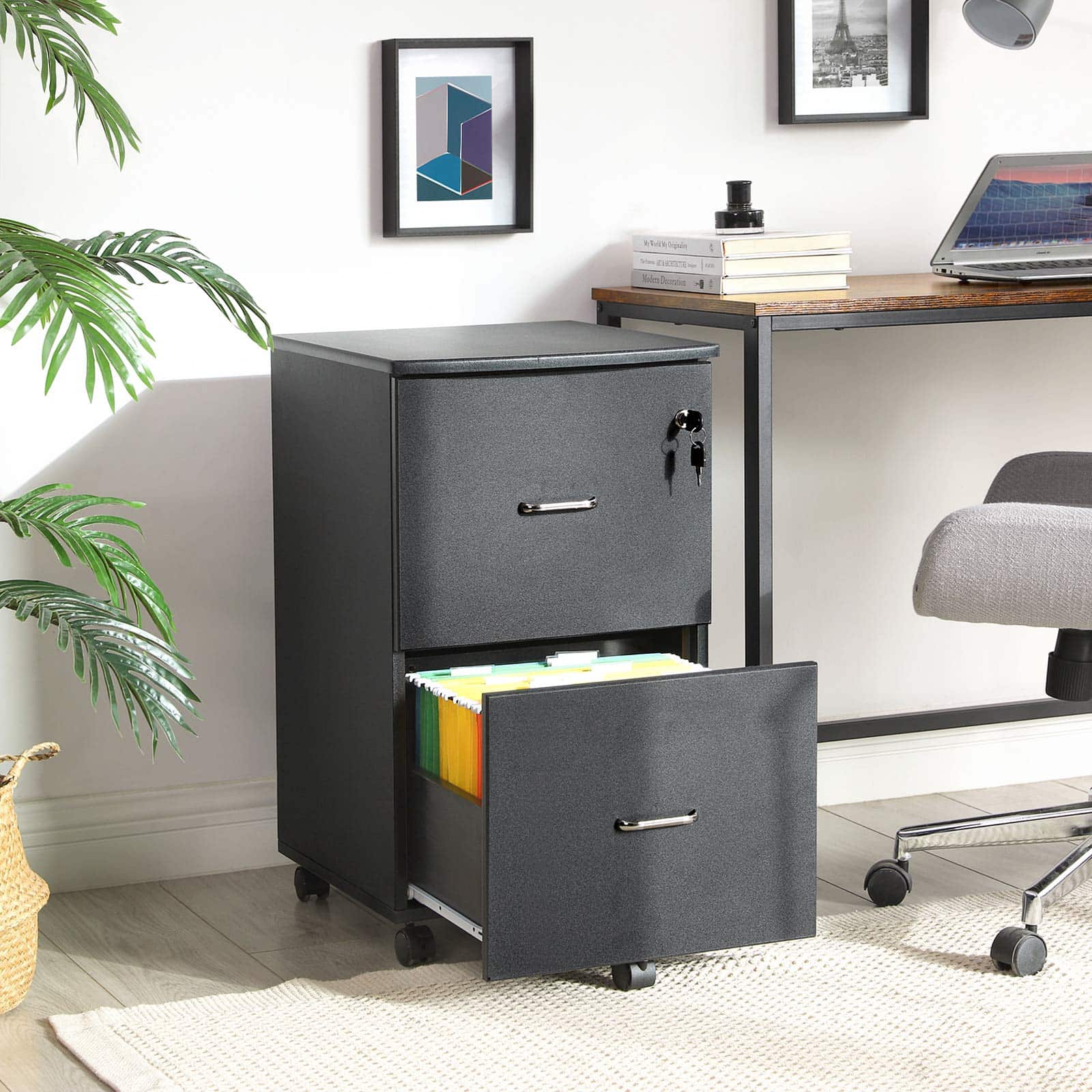 Granite-Black-File-Cabinet-LCD27BKV1-3t1o2PD87nGpmi Schaffen Sie Ordnung mit dem VASAGLE Rollcontainer