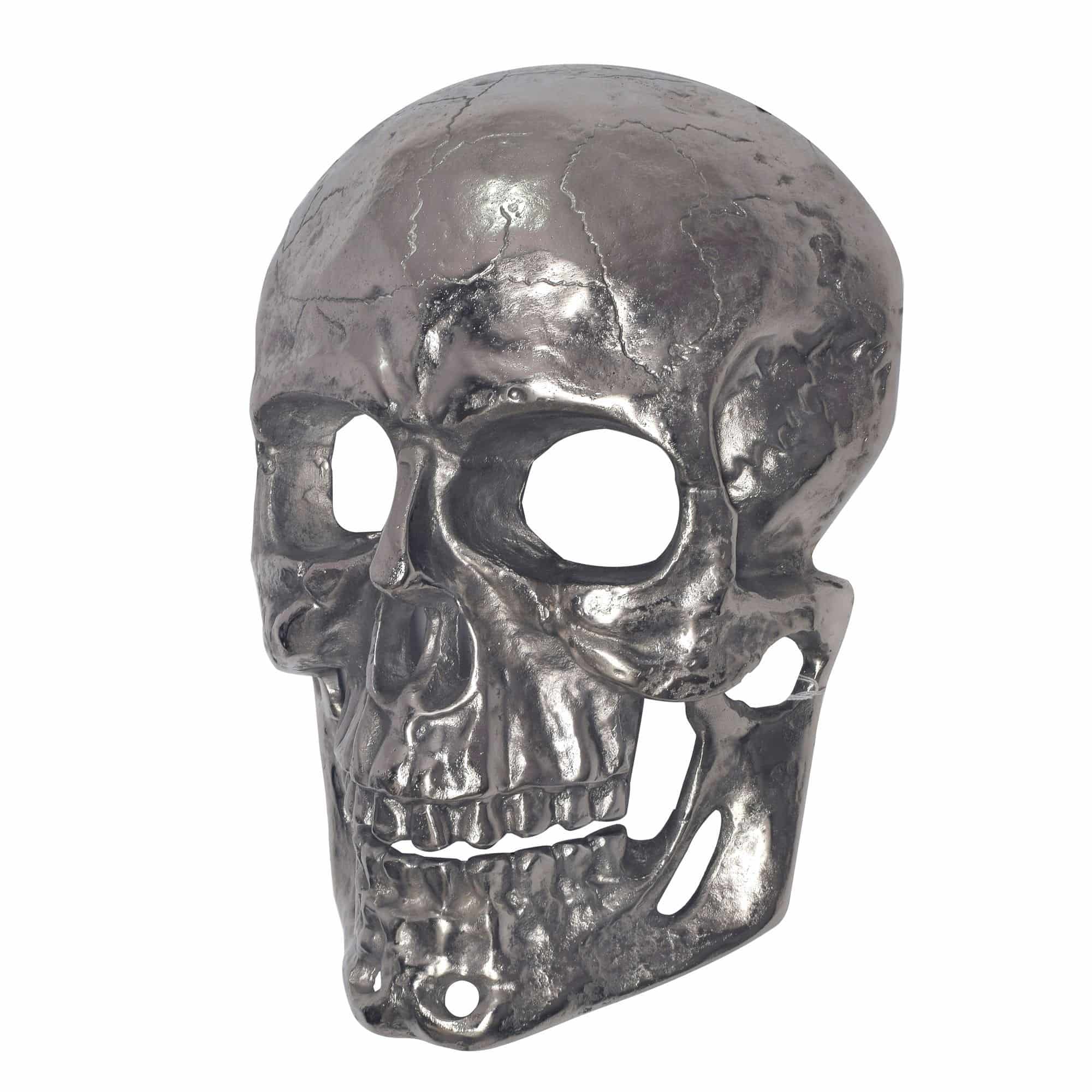 Wanddeko Totenkopf Aluminium Silber 41 cm Schädel Groß Wanddeko Totenkopf Aluminium Silber 41 cm Schädel Groß
