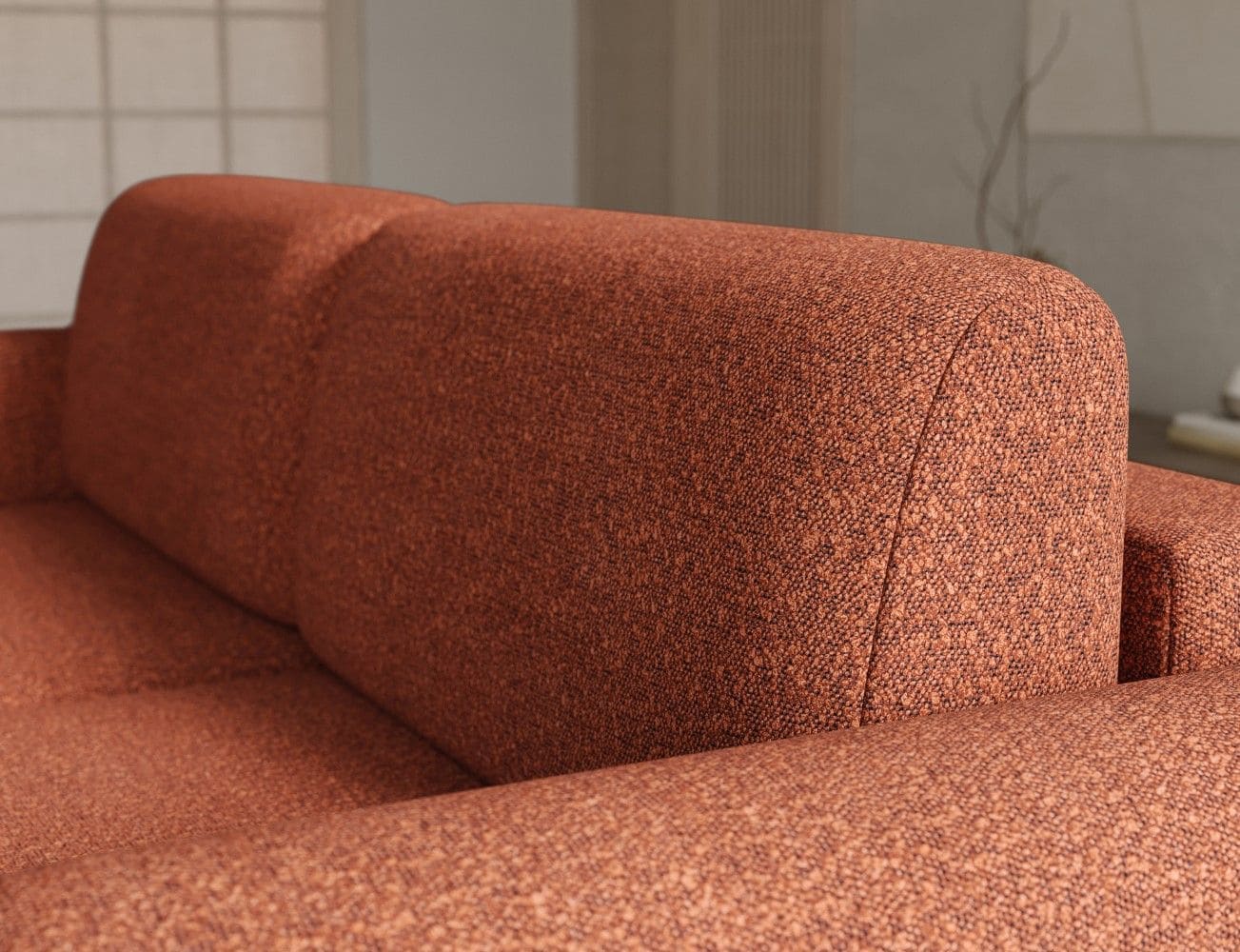 Ecksofa Acossta Jaffray Mikrofaser Ziegelrot mit Schlaffunktion Ecksofa Acossta Jaffray Mikrofaser Ziegelrot mit Schlaffunktion