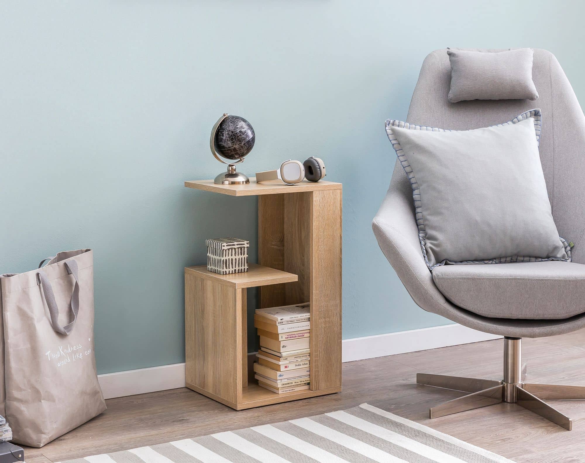 47466-WOHNLING-Regal-ABBY-35x29-5x60-cm-Sonoma-WL_2 Beistelltisch WL5.697 35x29,5x60 cm Holz Sonoma Design Anstelltisch Sofa