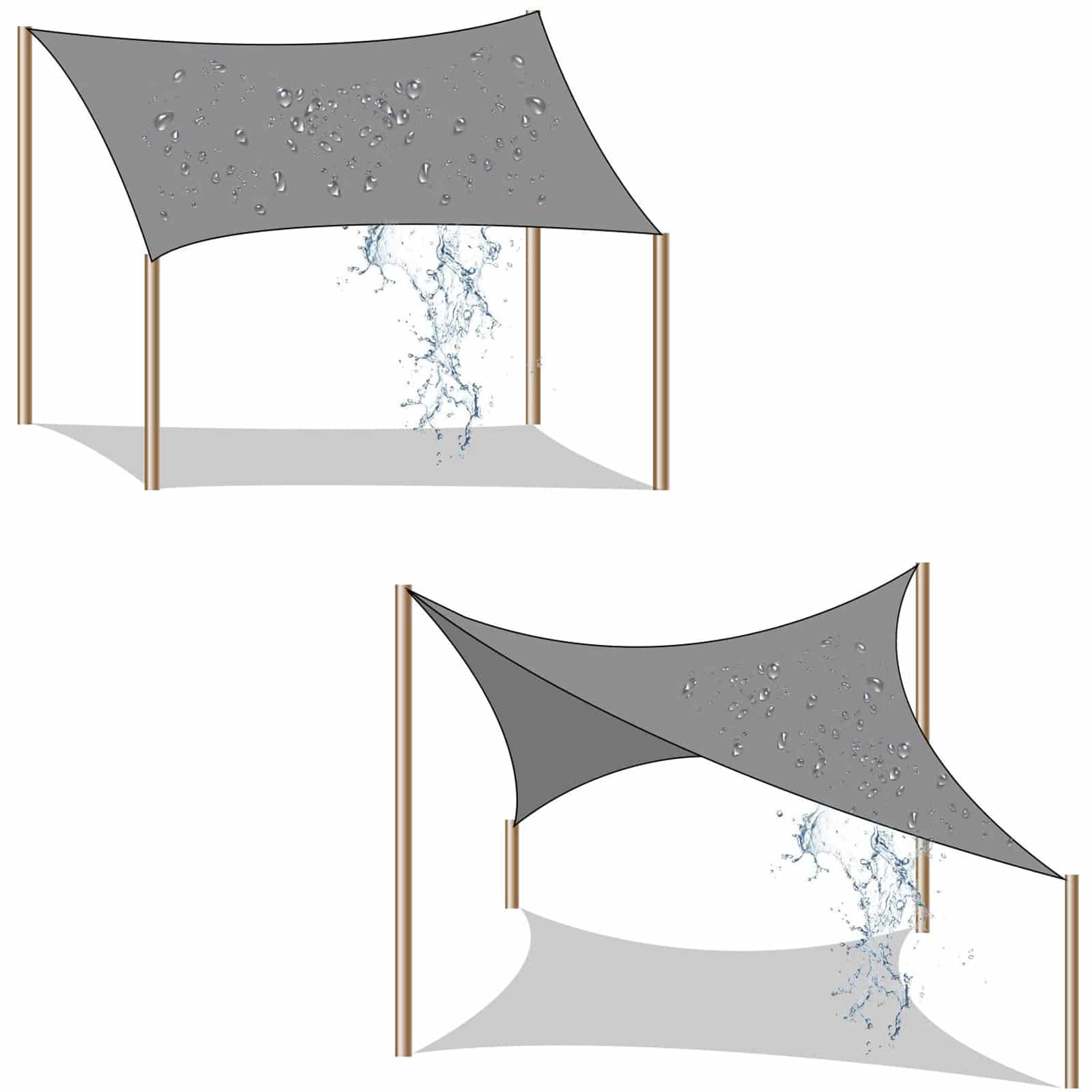 3 x 3 m Sonnensegel aus HDPE-GSS33EYV1 3 x 3 m Sonnensegel aus HDPE-GSS33EYV1