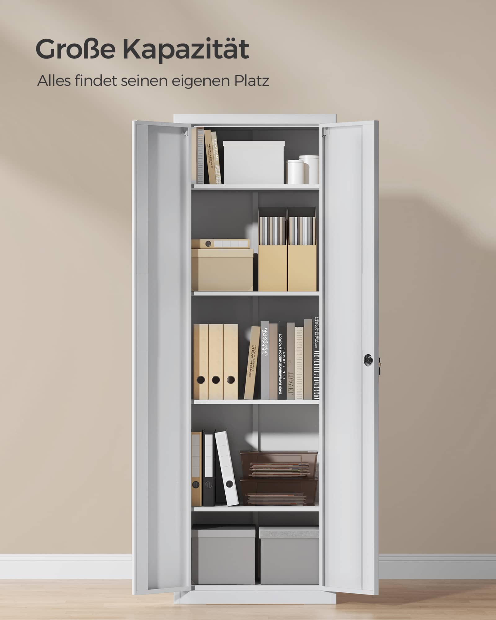 Aktenschrank mit Doppeltüren und 5 Ebenen Aktenschrank mit Doppeltüren und 5 Ebenen