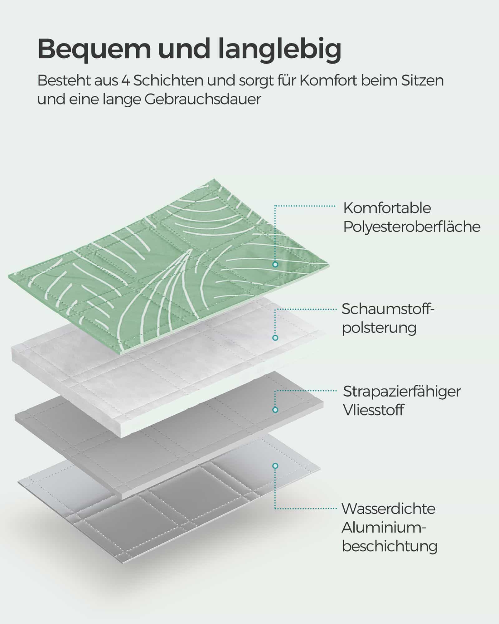 Picknickdecke 300 x 200 cm maschinenwaschbar und faltbar grün-GCM310C03 Picknickdecke 300 x 200 cm maschinenwaschbar und faltbar grün-GCM310C03