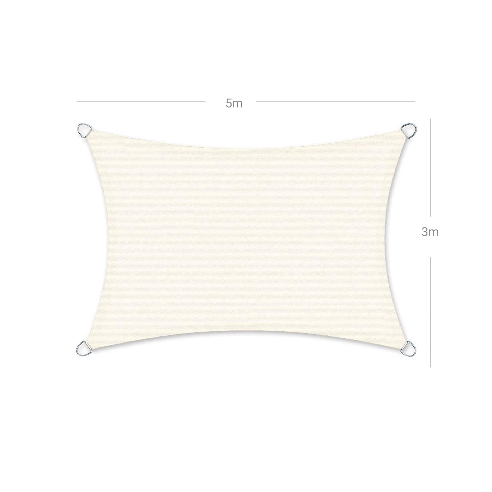 Sonnensegel Sonnenschutz UV-Schutz Beigeweiß-GSS35IVV1001