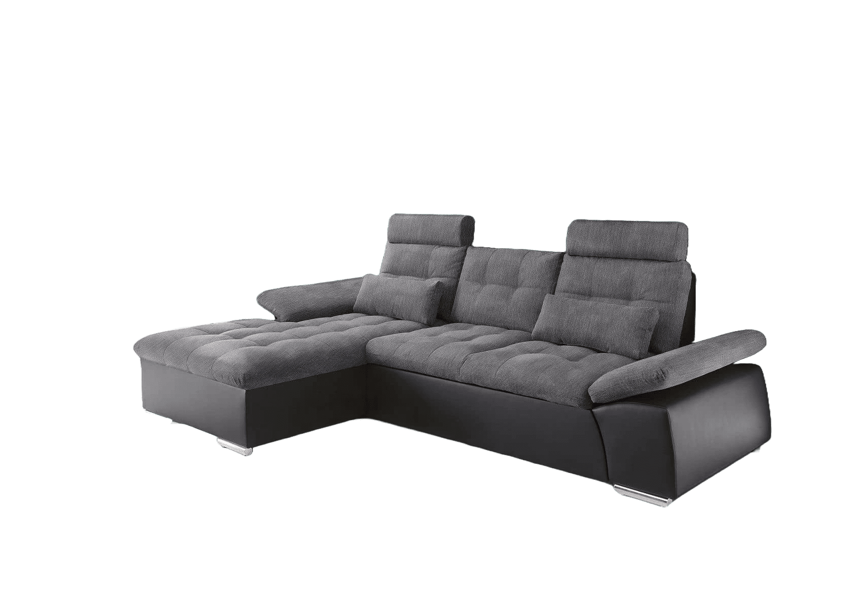 Ecksofa Jakarta Schwarz | Anthrazit – Modernes Sofa mit Schlaffunktion & verstellbaren Armlehnen Ecksofa Jakarta Schwarz | Anthrazit – Modernes Sofa mit Schlaffunktion & verstellbaren Armlehnen