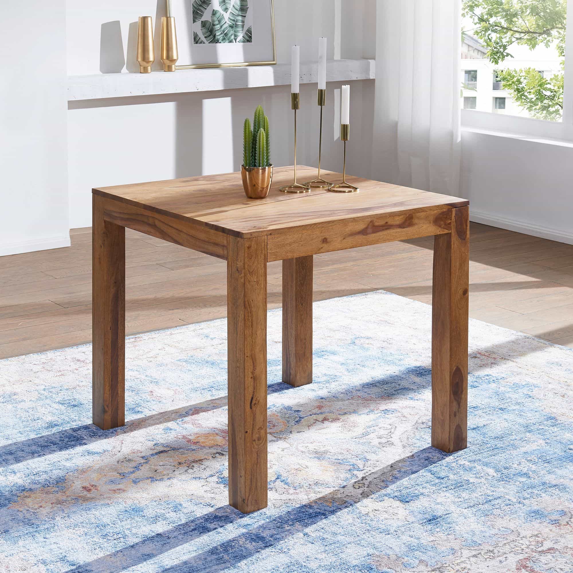 34329-WOHNLING-Esstisch-MUMBAI-Massivholz-SheeshamgZb2CyISNcI1m Esstisch MUMBAI Massivholz Sheesham 80 cm Esszimmer-Tisch Holztisch Design Küchentisch Landhaus-Stil dunkel-braun