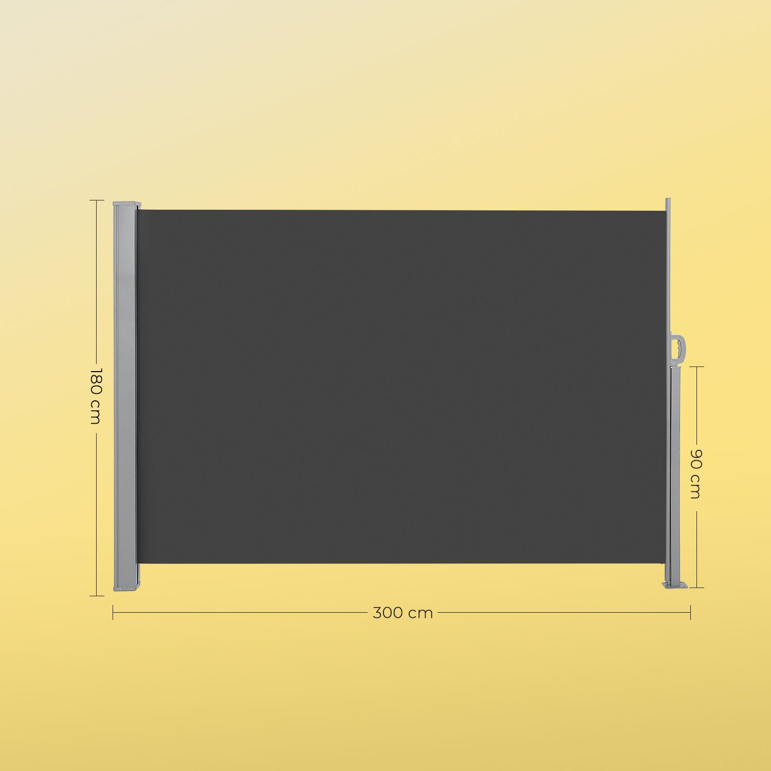 Seitenmarkise mit Stahl-Kasten, rostbeständig, ausziehbar Seitenmarkise mit Stahl-Kasten, rostbeständig, ausziehbar