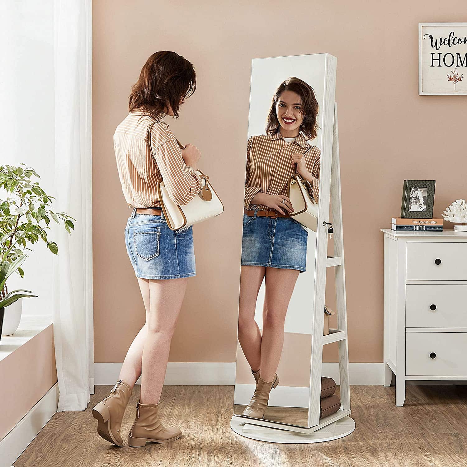 Schmuckschrank mit Spiegel-B34JJC007W01 Schmuckschrank mit Spiegel-B34JJC007W01