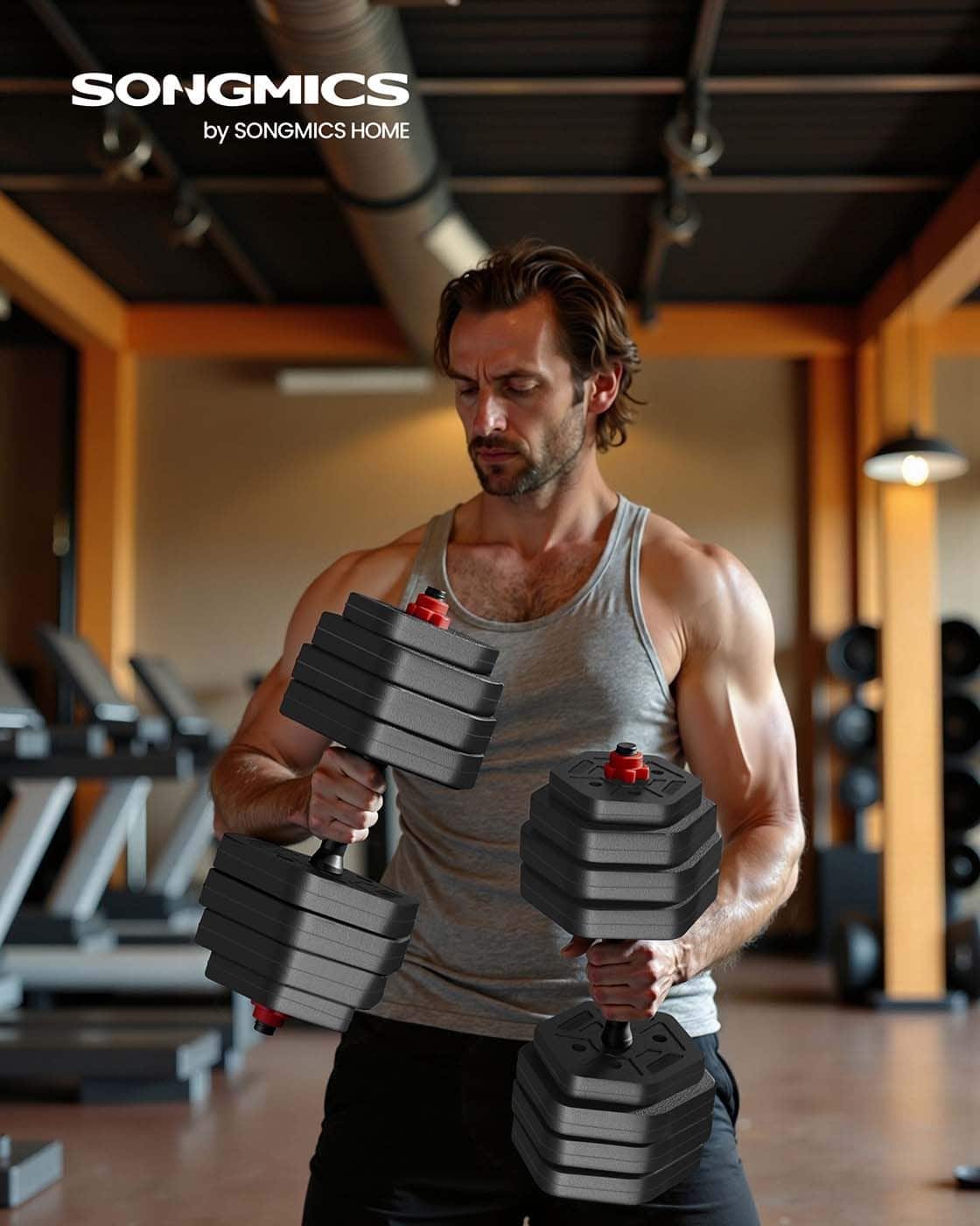 Hanteln mit Verbindungsstange 40 kg tintenschwarz Hanteln mit Verbindungsstange 40 kg tintenschwarz