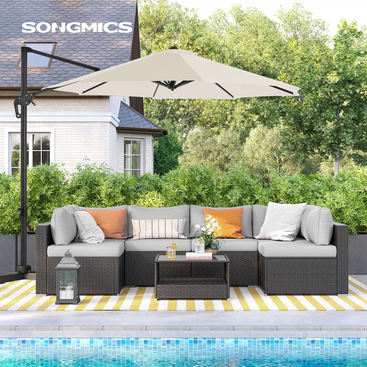 Ampelschirm Sonnenschirm beige