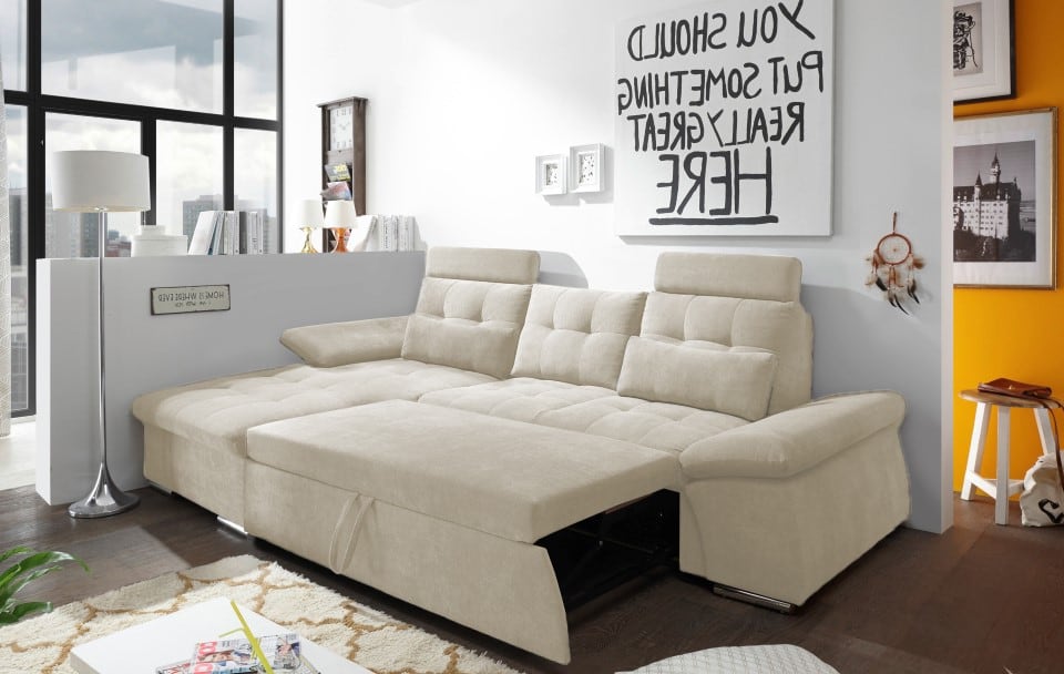 Nalo_klein_Uran_offen_silverckUHpE1cJFT9d Elegante Details: Das ED Exciting Design Nalo Schlafsofa in Silber mit luxuriöser Uran Mikrofaser, Bettkasten und Kopfstützen