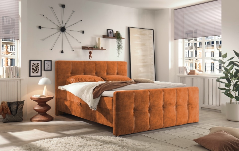 ED Exciting Design Boxbett Valetta 6 – Luxus-Mikrofaser, Tonnentaschenfederkern, HR-30 Topper, Bettkasten – H2 Härtegrad (bis 120 kg)  in verschiedenen Farben erhältlich