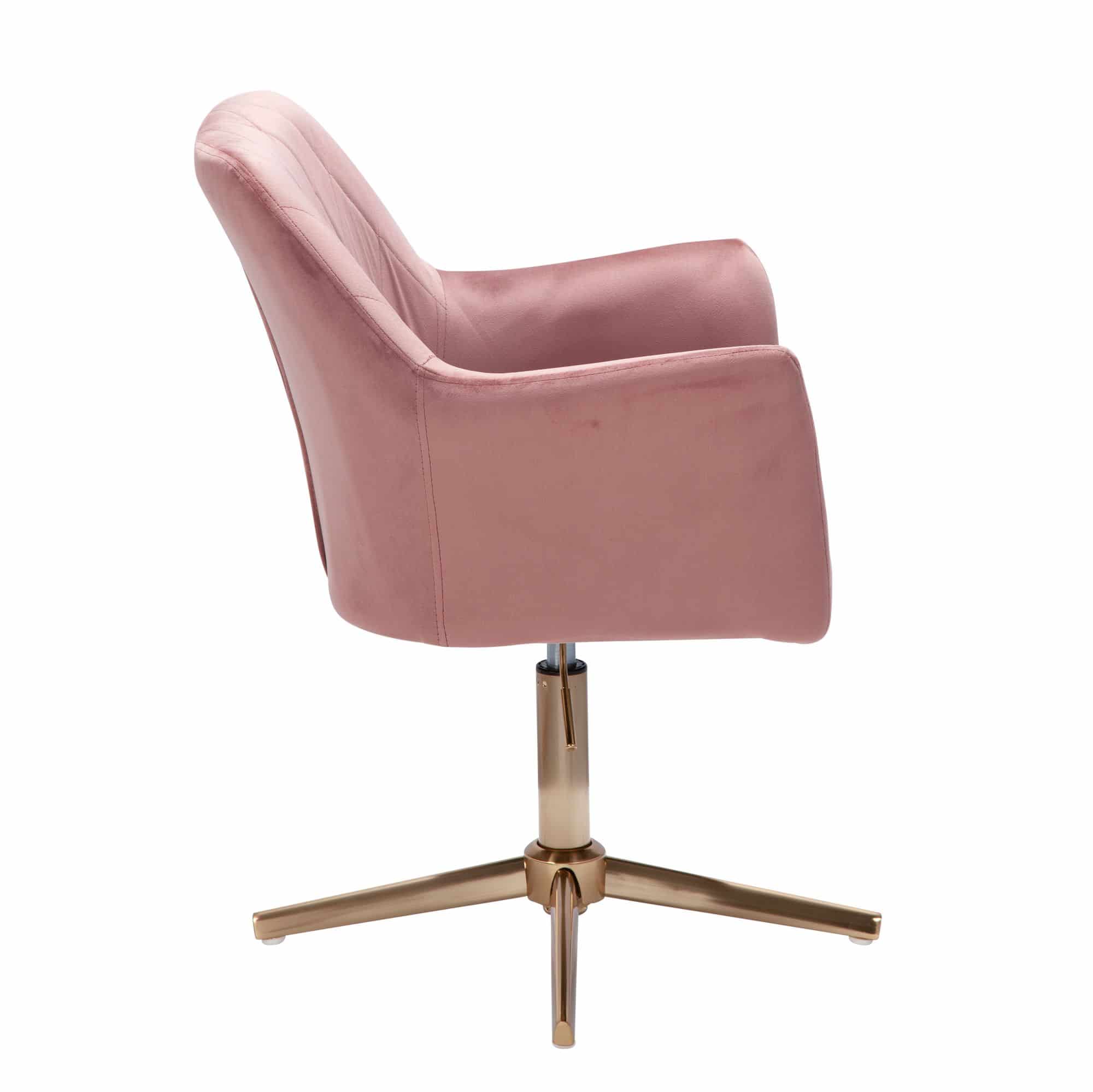 57495-Wohnling-Drehstuhl-Samt-Rosa-WL6-306-WL6-306_7 Schreibtischstuhl Rosa Samt Design Drehstuhl mit Lehne