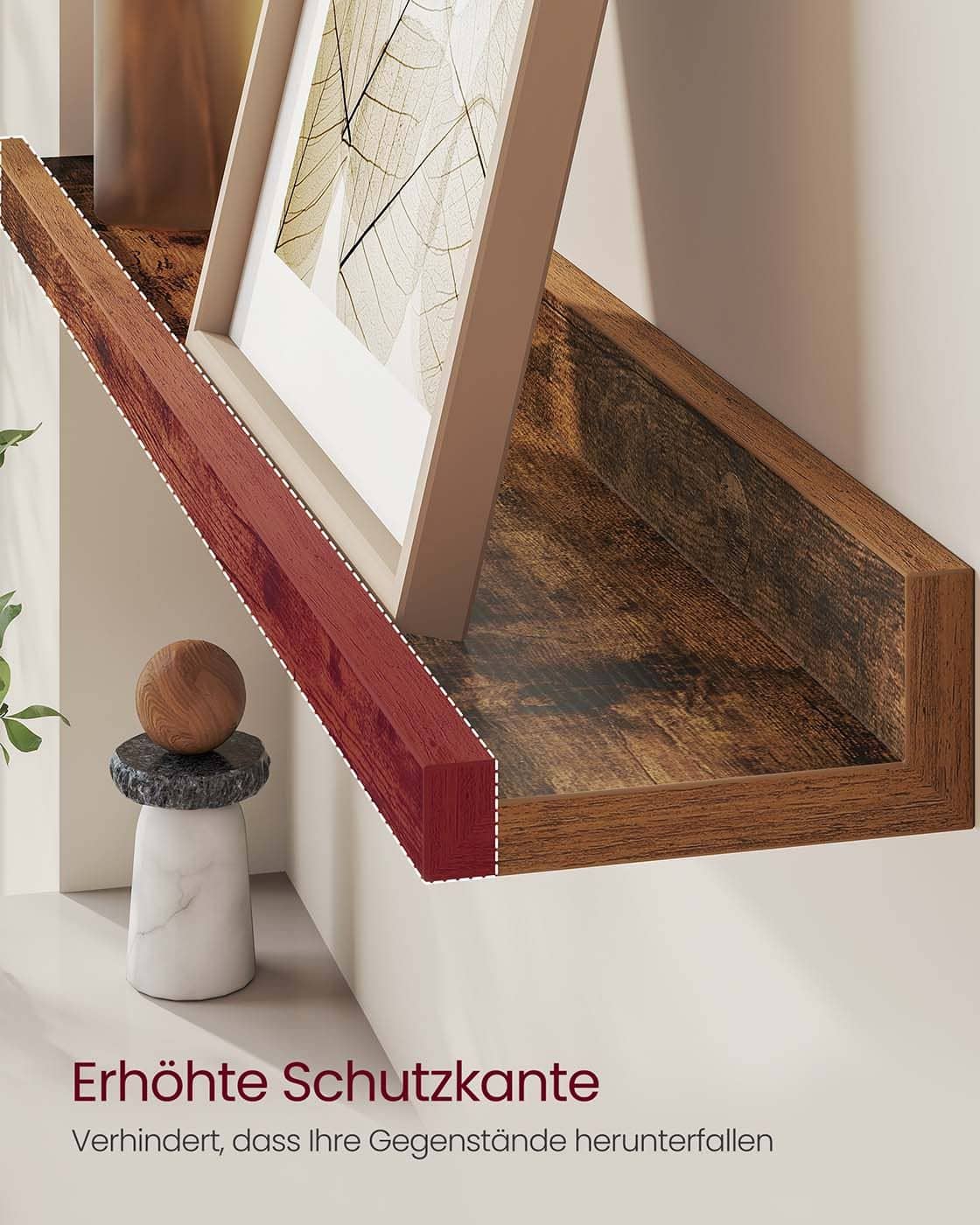 Wandregale 2er Set Vintagebraun