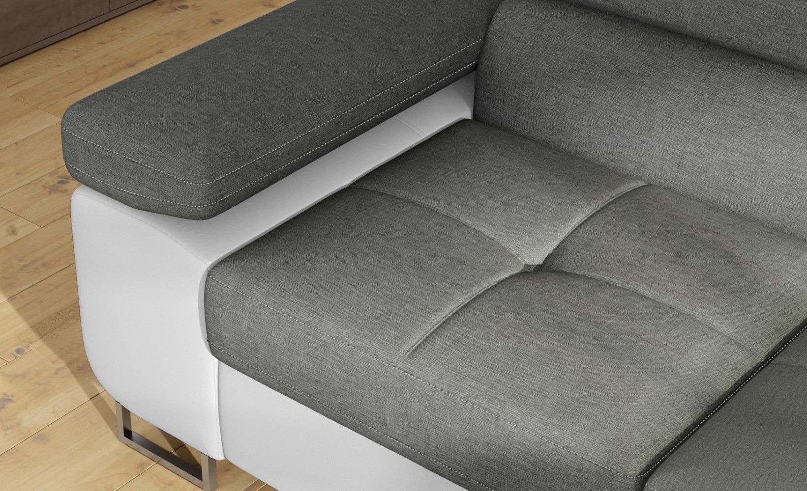 Eltap Ecksofa Anton mit Schlaffunktion & Bettkasten | Sawanna/Soft