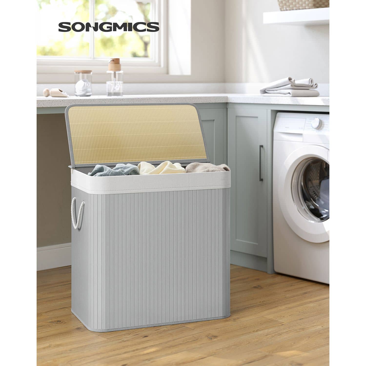 Wäschekorb mit 3 Fächern Wäschekorb mit 3 Fächern