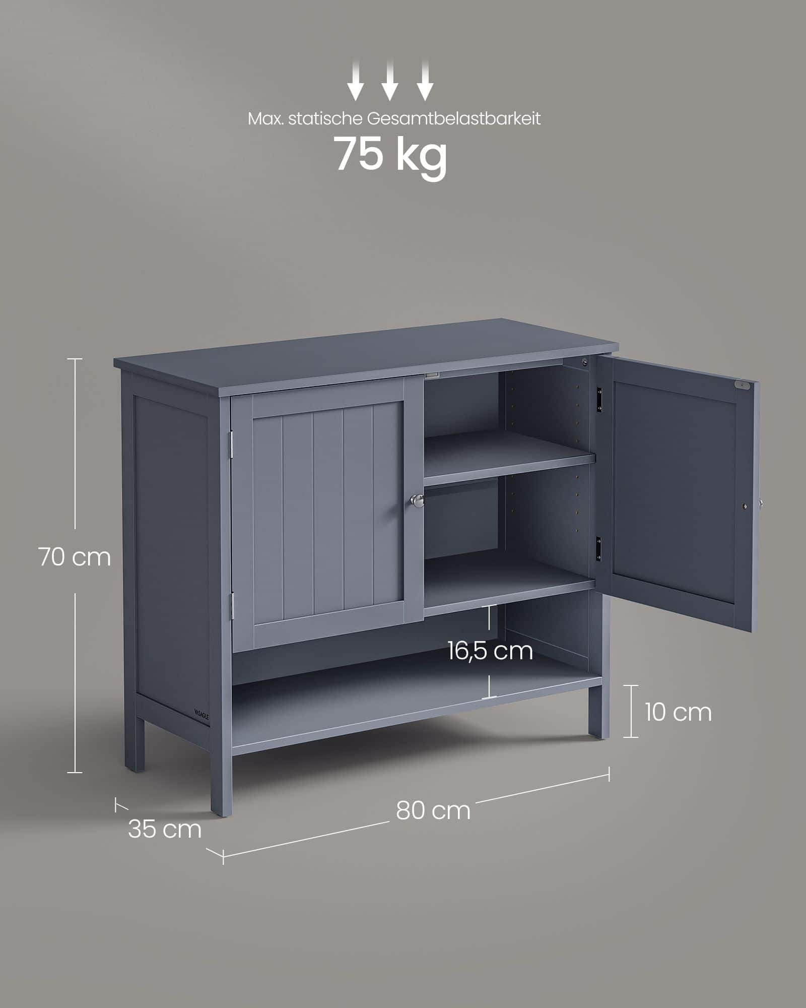 Schuhschrank Landhausstil 35 x 80 x 70 cm schiefergrau Schuhschrank Landhausstil 35 x 80 x 70 cm schiefergrau