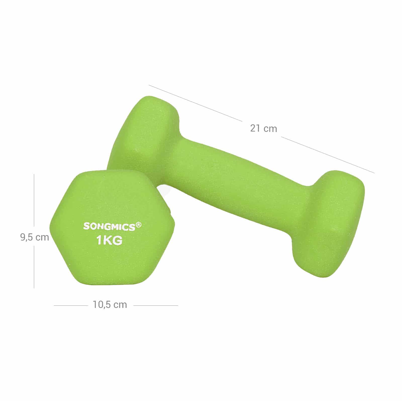 Hantel-Set 1, 2, 3 kg Grau-Grün-B34SYL612GN Hantel-Set 1, 2, 3 kg Grau-Grün-B34SYL612GN