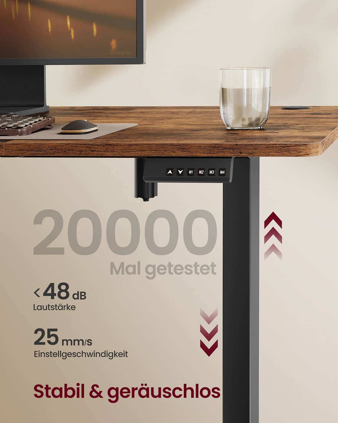 Höhenverstellbarer Schreibtisch elektrisch 180 x 80 cm Höhenverstellbarer Schreibtisch elektrisch 180 x 80 cm