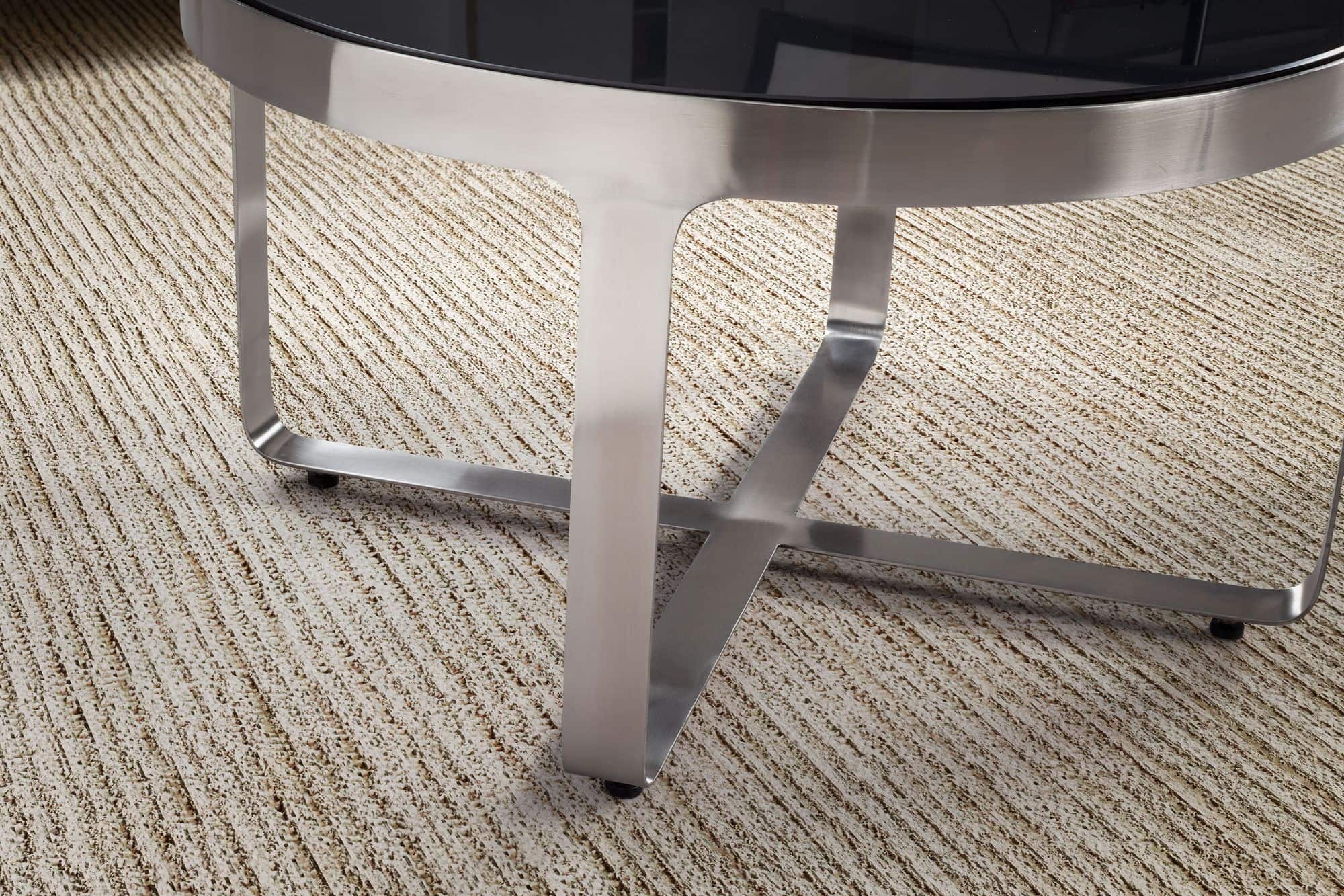 Couchtisch Glas Metall 60x60x34 cm Sofatisch Silber