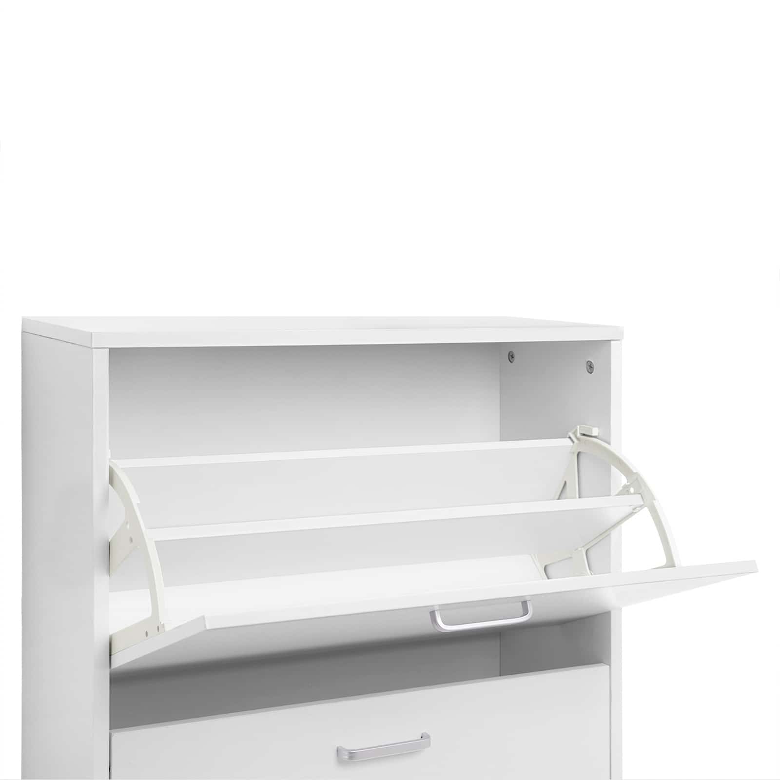Schuhschrank-2-Klappen-Weiss-LBC02WT-6G9bNj42wJLuwu Platzsparend und praktisch: VASAGLE Schuhschrank für 12 Paar Damenschuhe im Fokus
