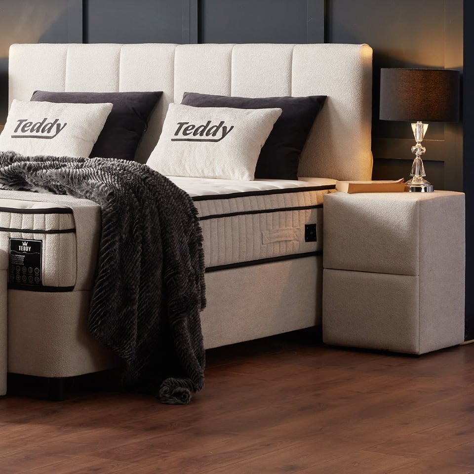 Teddy-Opbergbed-5 Erholsamer Schlaf dank integriertem Topper