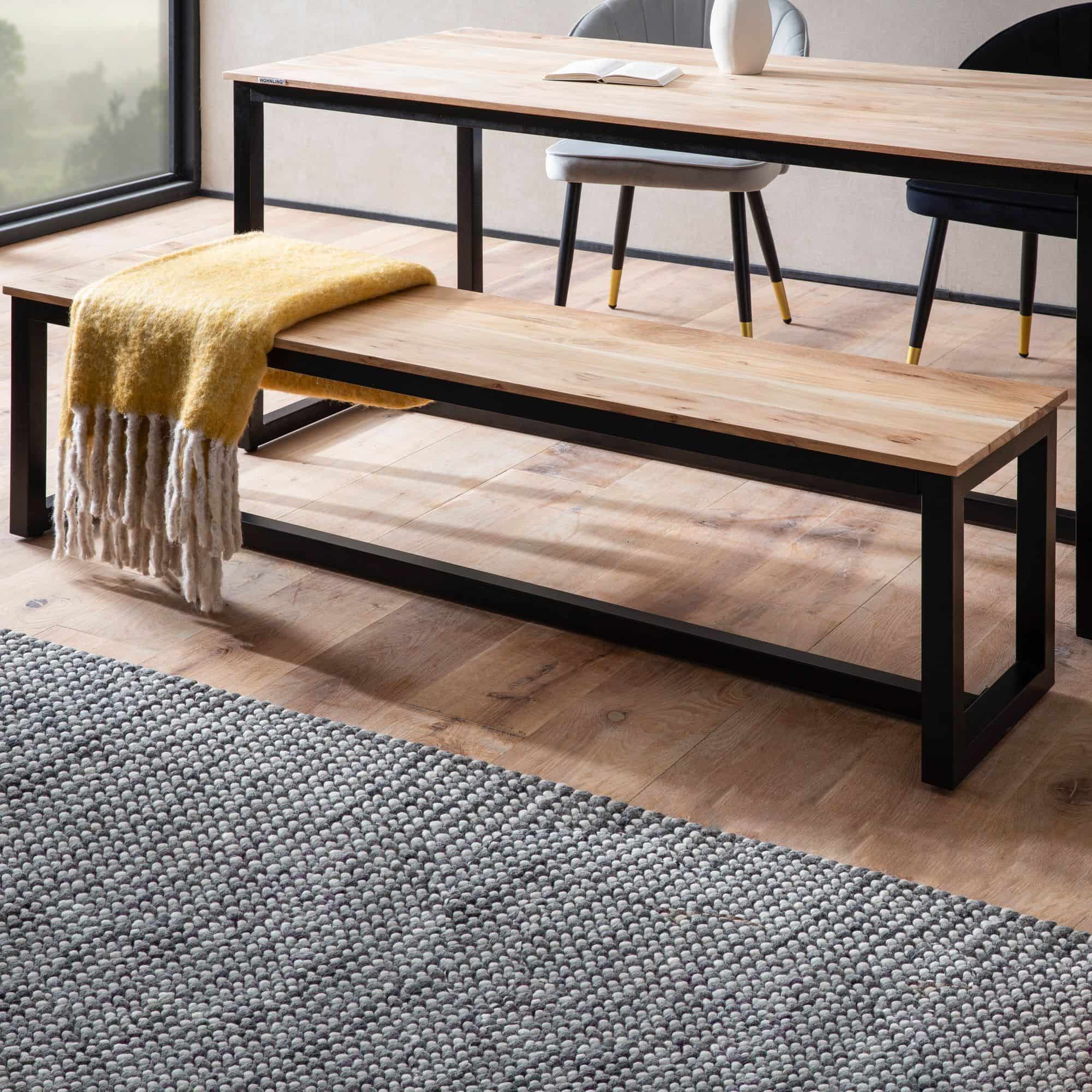 Esszimmerbank 180x40x45 cm Akazie Massivholz Metall Loft-Style Esszimmerbank 180x40x45 cm Akazie Massivholz Metall Loft-Style