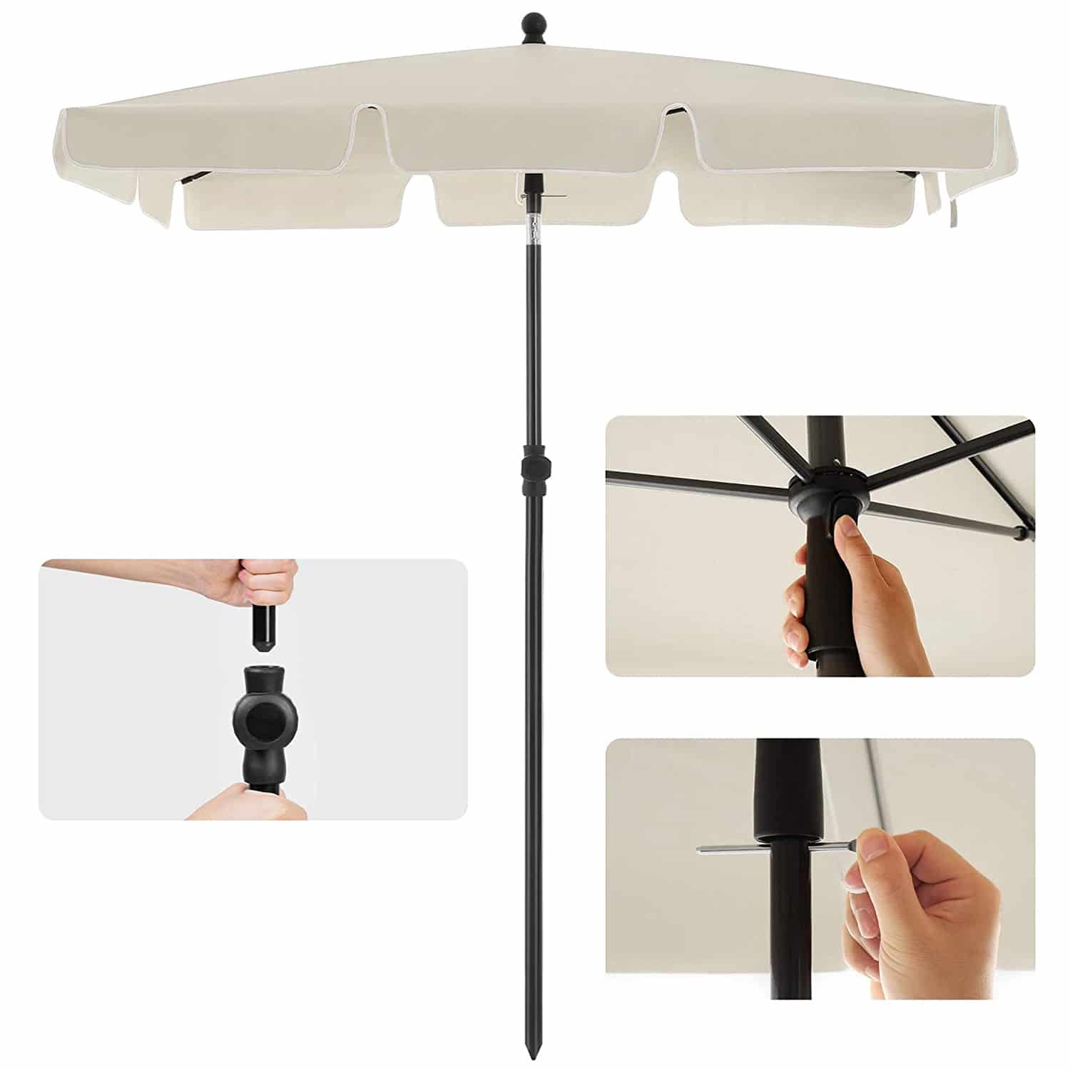 Sonnenschirm 180 x 125 cm Beige