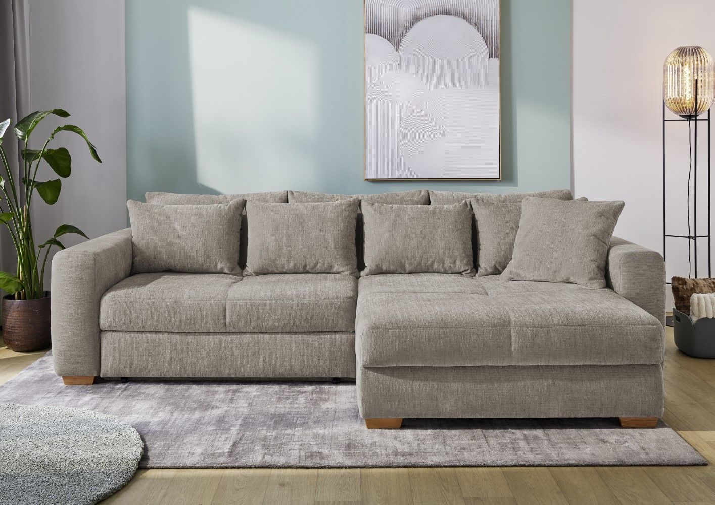 Ecksofa Kampen mit Schlaffunktion & Bettkasten - Flachgewebe - Jockenhöfer Ecksofa Kampen mit Schlaffunktion & Bettkasten - Flachgewebe - Jockenhöfer