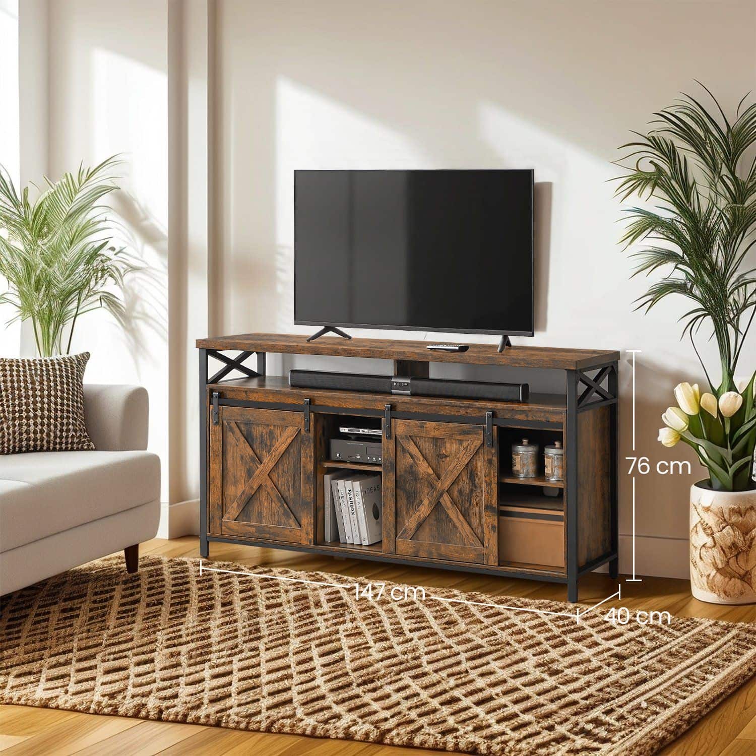 TV-Schrank Landhausstil vintagebraun-schwarz TV-Schrank Landhausstil vintagebraun-schwarz
