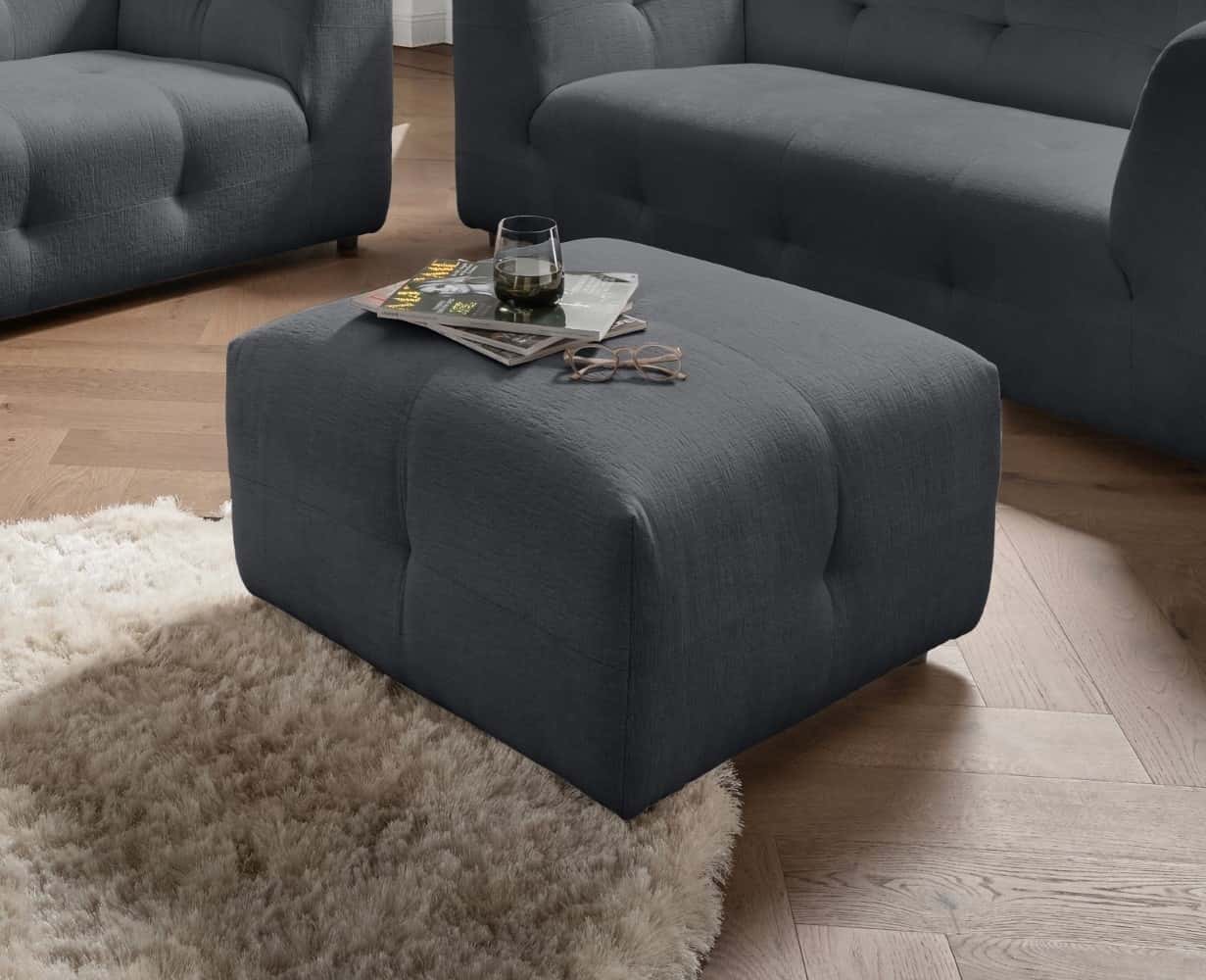 Sofa Set Velice 2,5er+2er+Hocker Benformato | Nero