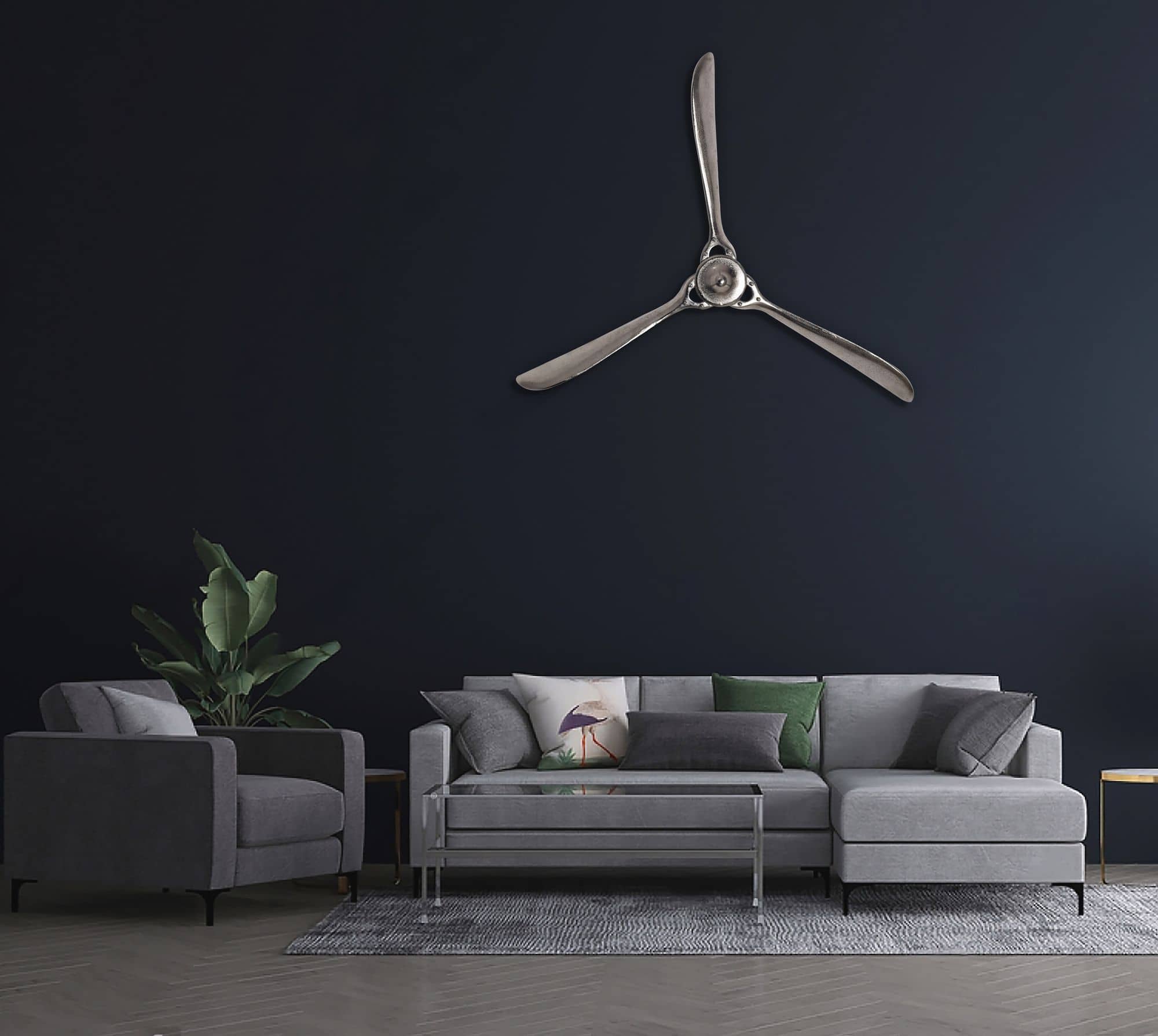 Deko Propeller 85x85 cm Silber Metall Flugzeug Wandpropeller Deko Propeller 85x85 cm Silber Metall Flugzeug Wandpropeller