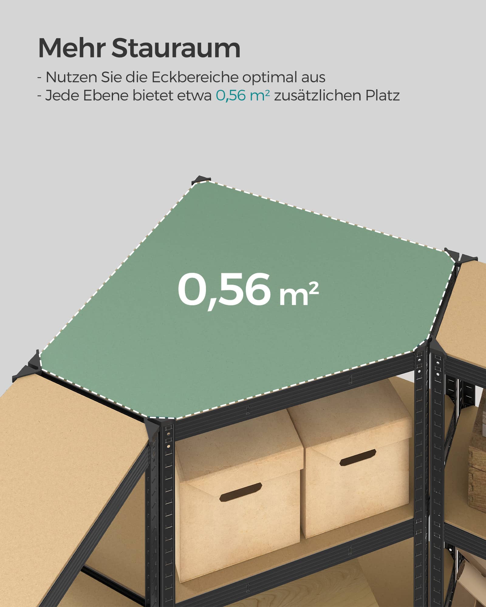 Eckregal-Set 5 Ebenen bis 2625 kg belastbar