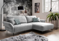 Ecksofa Vardo: Silberne Eleganz für dein Wohnzimmer