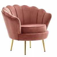 Sessel Tulpe Samt Pink 81 x 77 x 81 cm Design Relaxsessel ohne Hocker