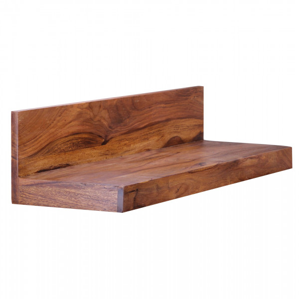Wandregal MUMBAI Massiv-Holz Sheesham Holzregal 80 cm Landhaus-Stil Hänge-Regal Echt-Holz Wand-Board Natur-Produkt