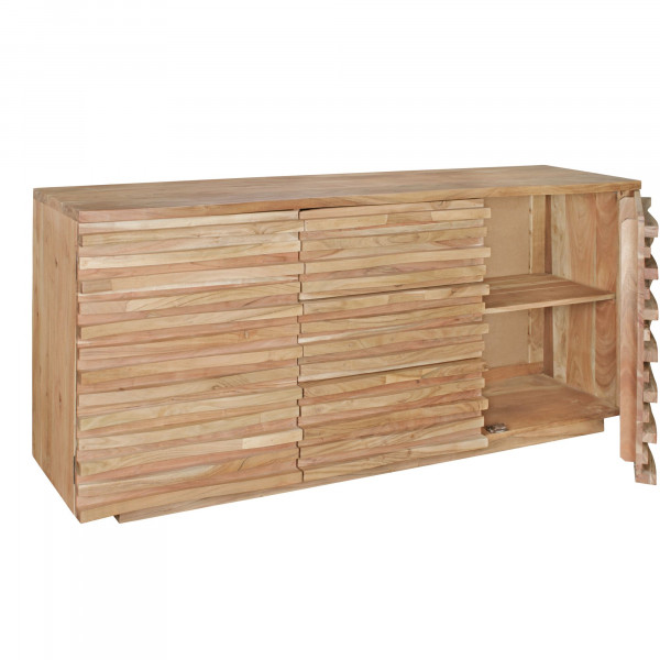 Sideboard 160 x 75 x 43 cm Massiv-Holz Akazie Natur Baumkante Anrichte