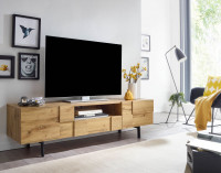 Lowboard Holz Eiche-Dekor 160x46x43 cm TV-Kommode mit zwei Türen